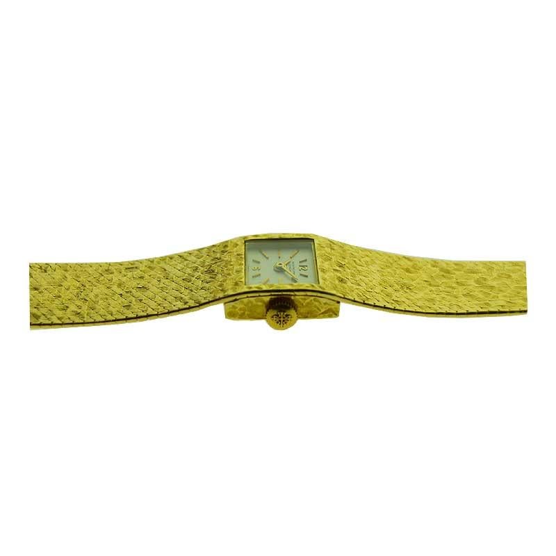 Patek Philippe 18 Karat Gold Bracelet Watch circa 1970s with Original Dial 4