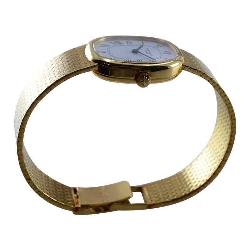 Patek Philippe 18 Karat Gold Bracelet Watch with Original Dial, circa 1970s 3
