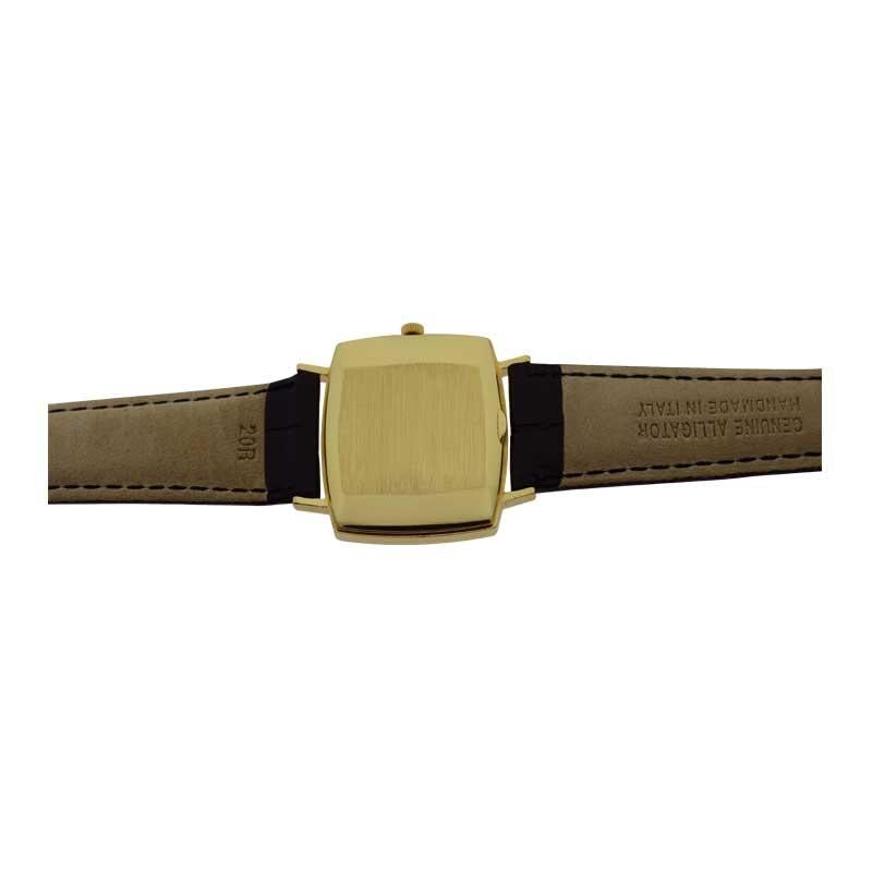 Patek Philippe 18 Karat Yellow Gold Cushion Shaped Watch, circa 1960s 3