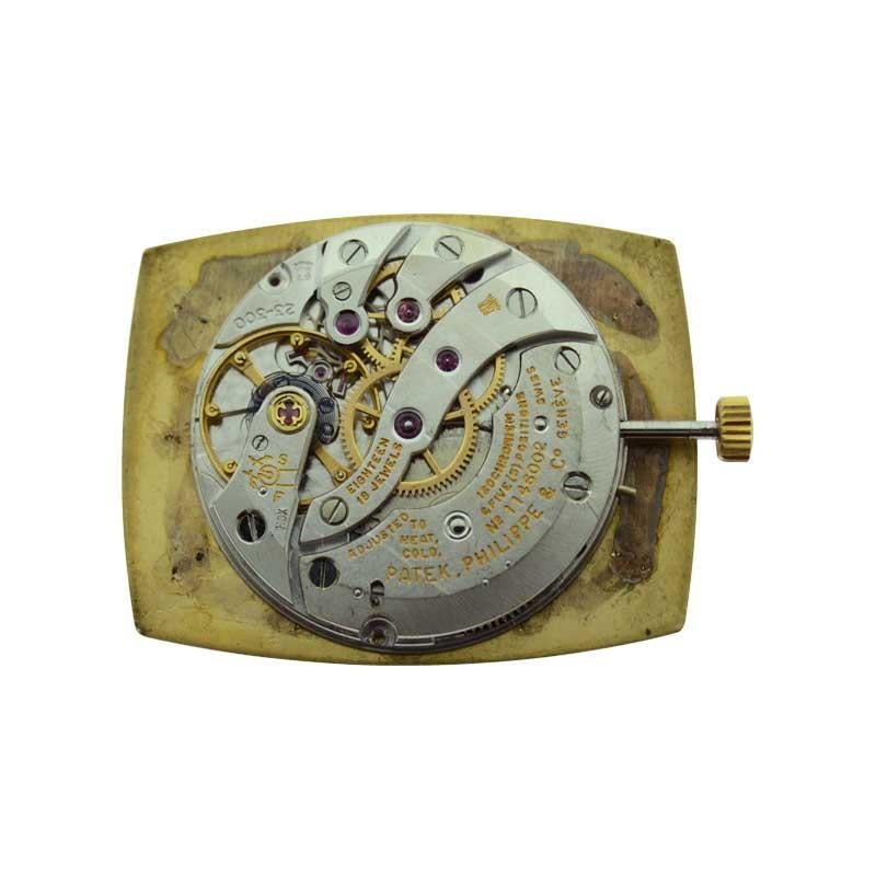 Patek Philippe 18 Karat Yellow Gold Cushion Shaped Watch, circa 1960s 4