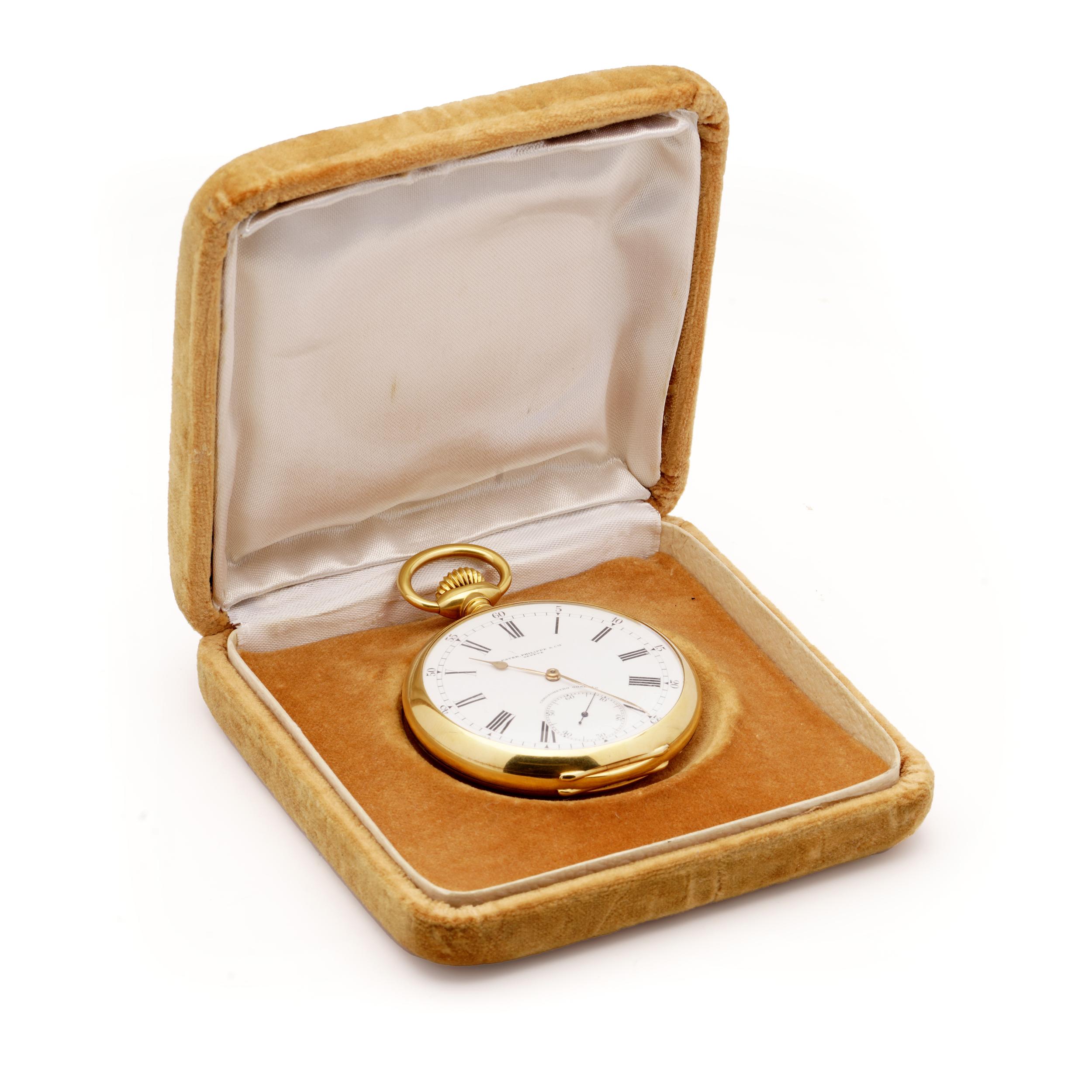Patek Philippe 18kt. yellow gold Gondolo open-face pocket watch For Sale 6