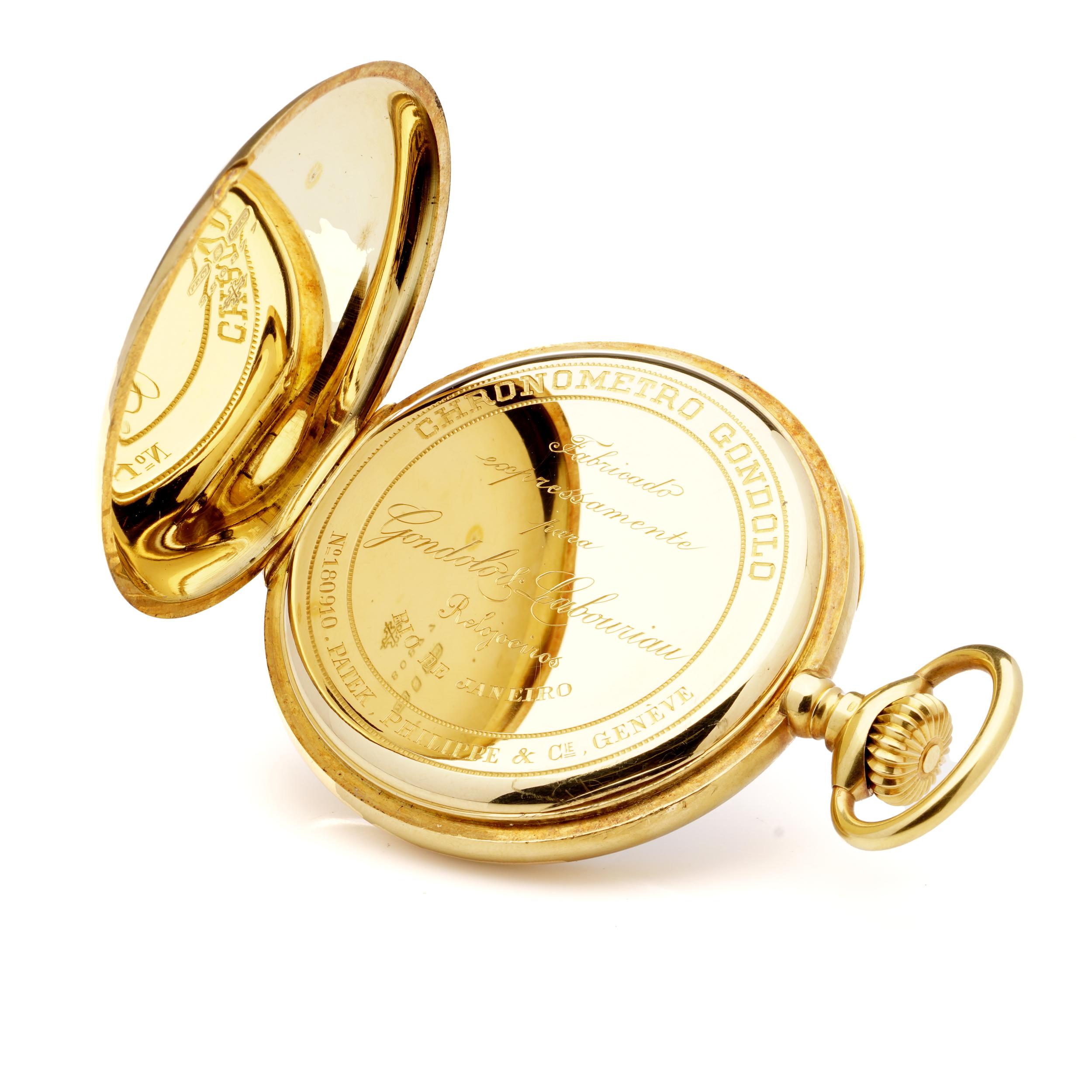 Men's Patek Philippe 18kt. yellow gold Gondolo open-face pocket watch For Sale