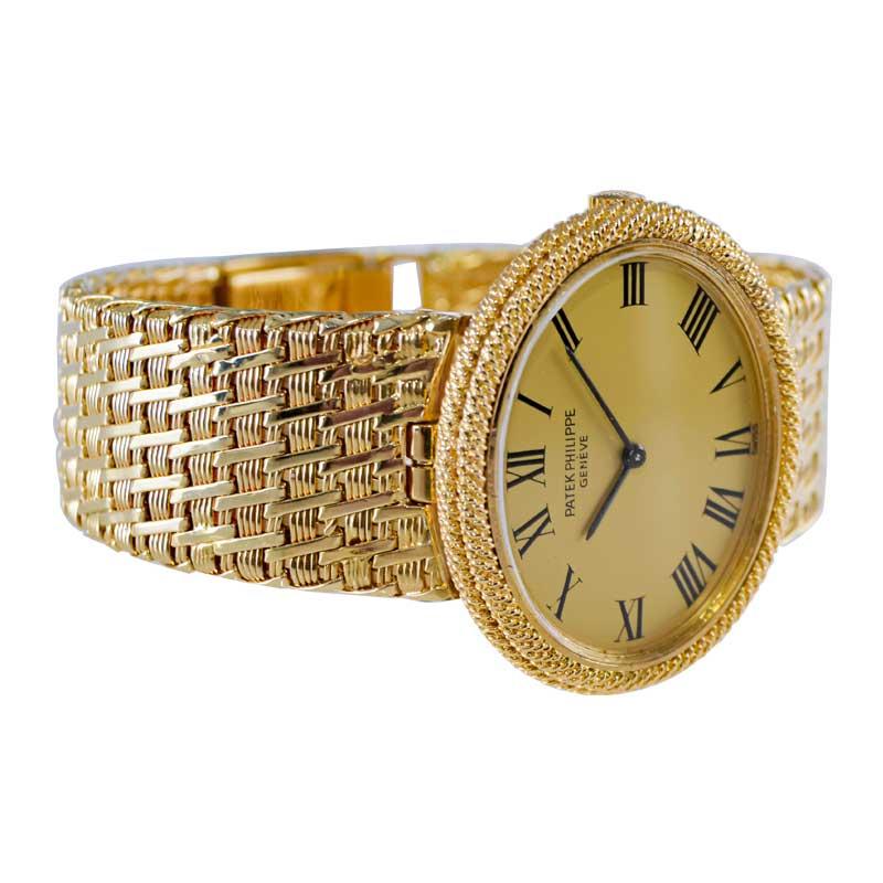 Patek Philippe 18Kt. Yellow Gold Ladies Dress Style Bracelet Watch from 1980's 2