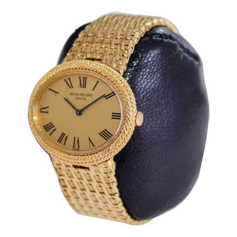 Women's Patek Philippe 18Kt. Yellow Gold Ladies Dress Style Bracelet Watch from 1980's