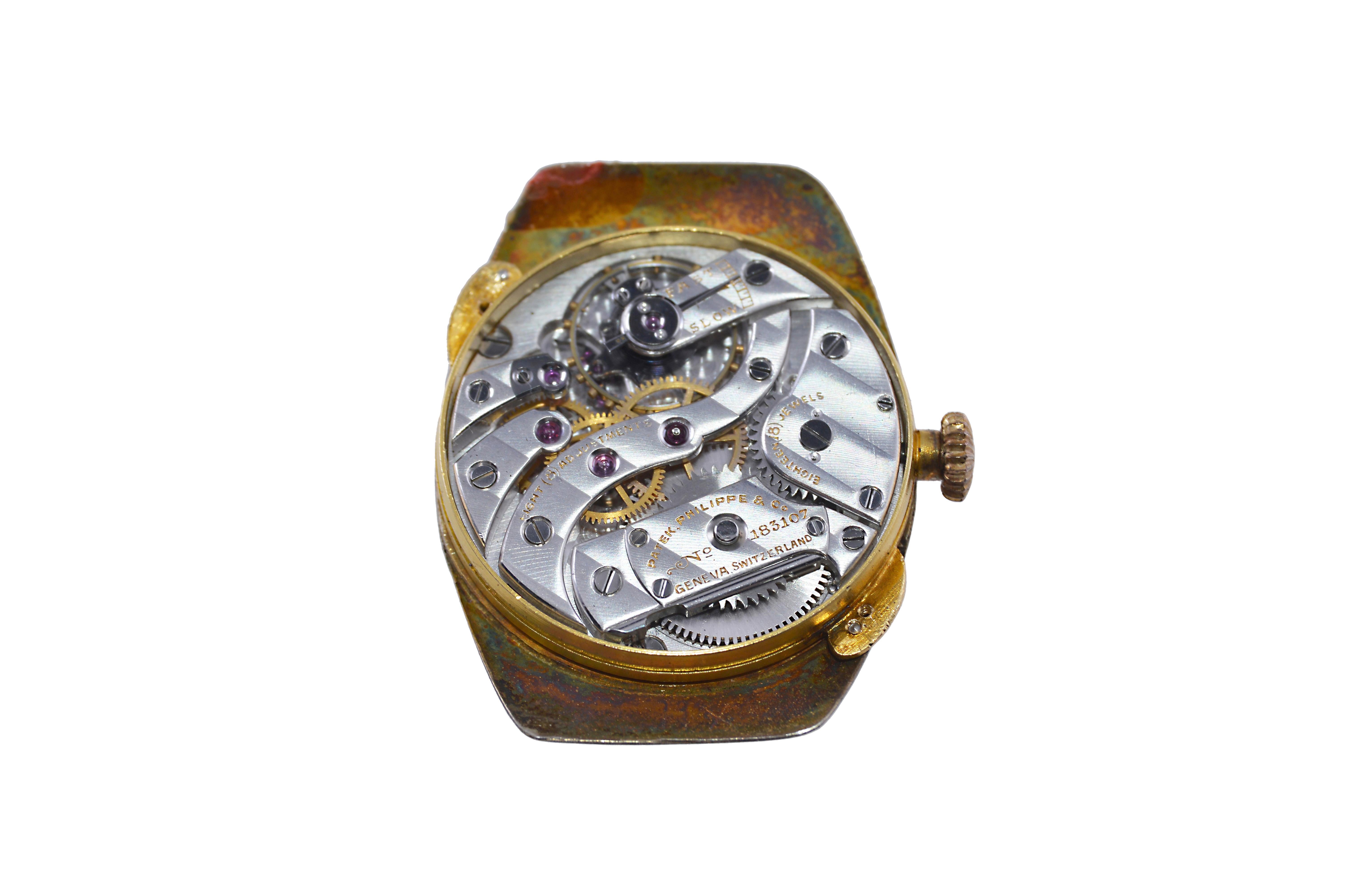 Patek Philippe 18 Kt Yellow Gold Oversized Gondolo Manual Wind Watch from 1923 4