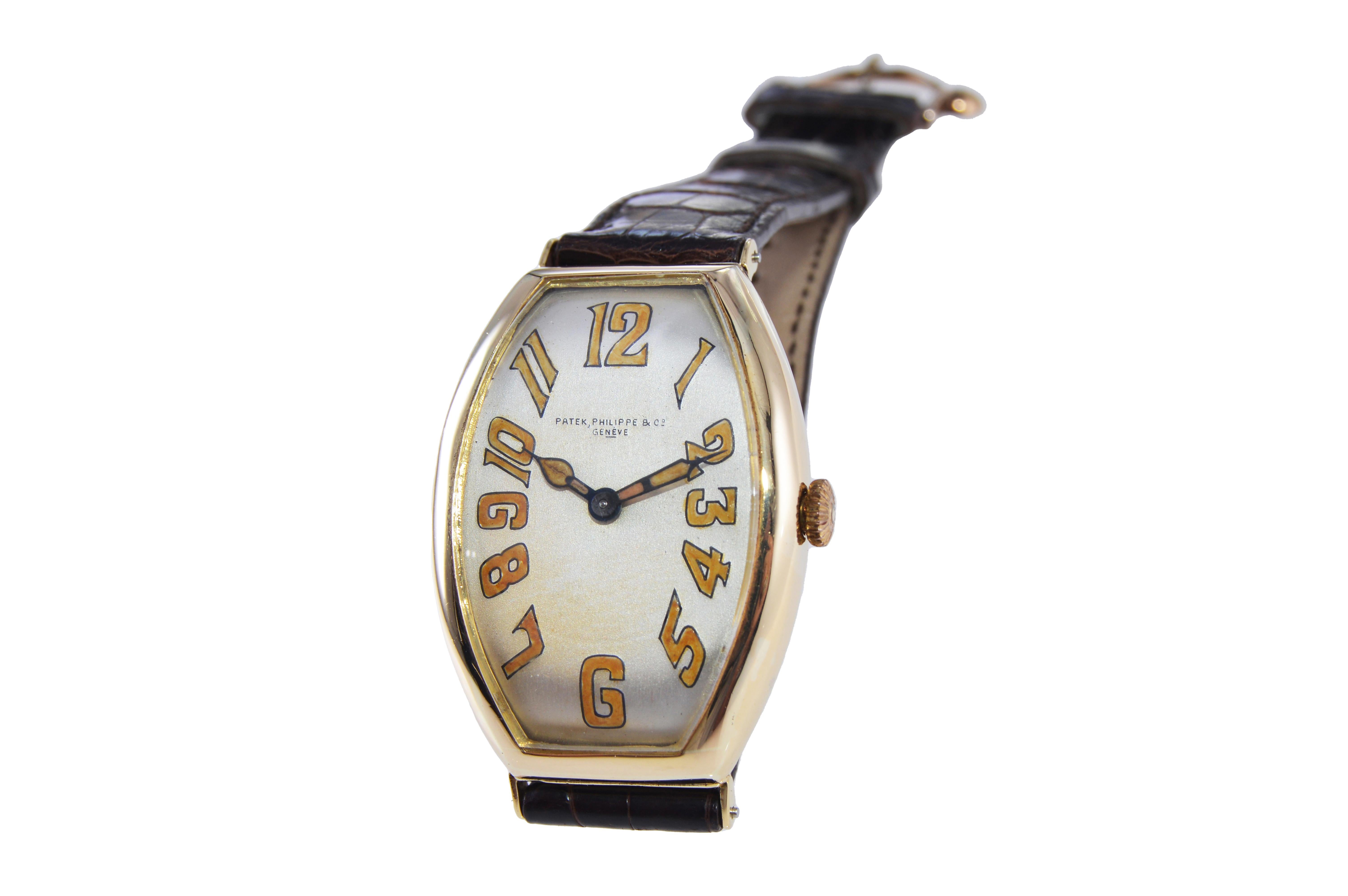 Men's Patek Philippe 18 Kt Yellow Gold Oversized Gondolo Manual Wind Watch from 1923