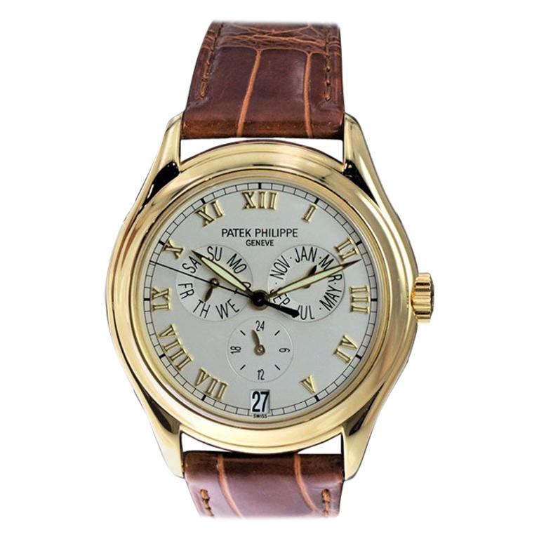 Patek Philippe 18 Karat Yellow Gold Ref. 5035 with Original Papers Just Serviced