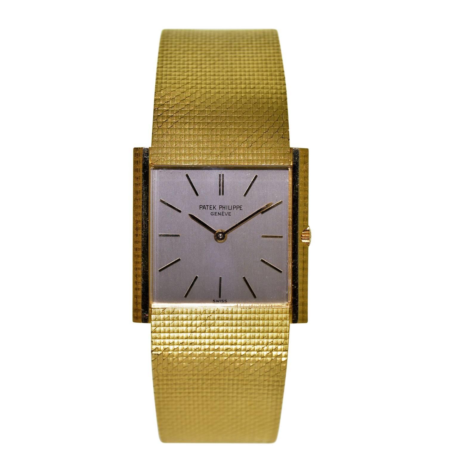 Patek Philippe Gold Ultra Thin Bracelet Watch circa 1966
