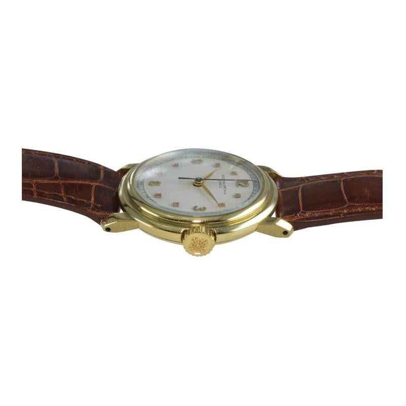 Patek Philippe 18 Karat Gold Watch with a Custom Case and Archival Document 1