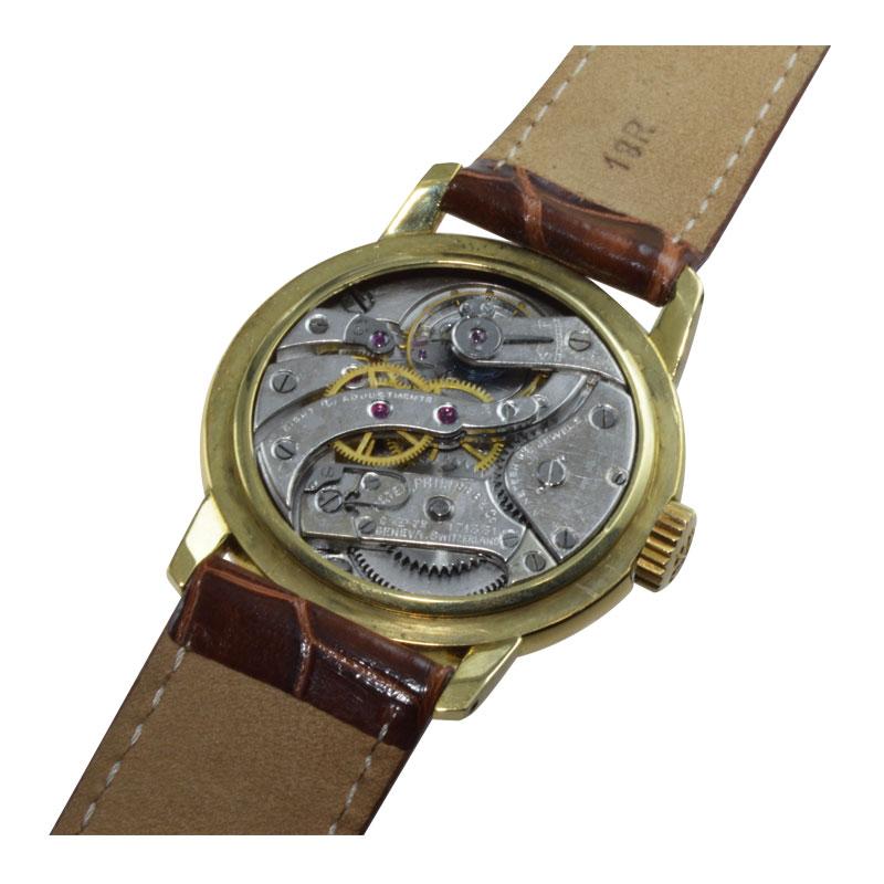 Patek Philippe 18 Karat Gold Watch with a Custom Case and Archival Document 4