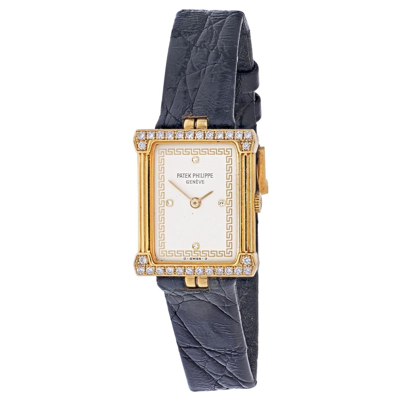 Patek Philippe 18K Gold "Les Greques" REF4632 Rectangular Ladies Wristwatch