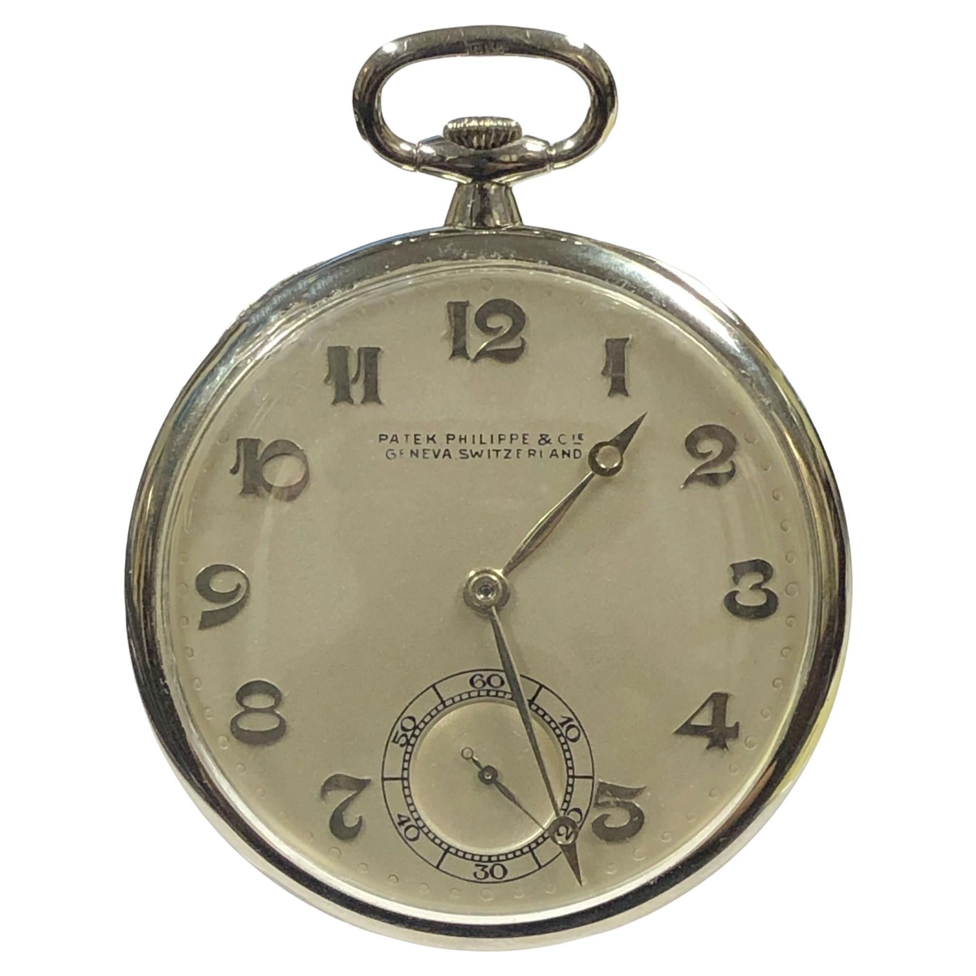 Patek Philippe 1920s White Gold Pocket Watch