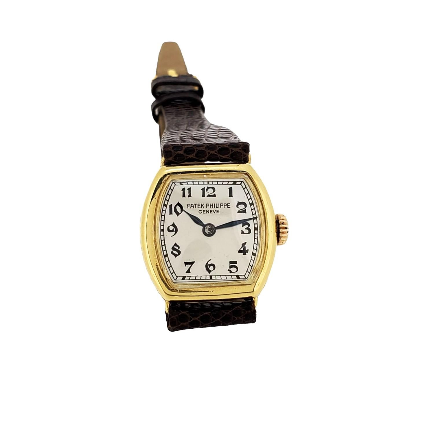 Patek Philippe 1928-1929 Early Cushion Ladies Watch, 18K, Breguet Dial Sold 1933 For Sale 7