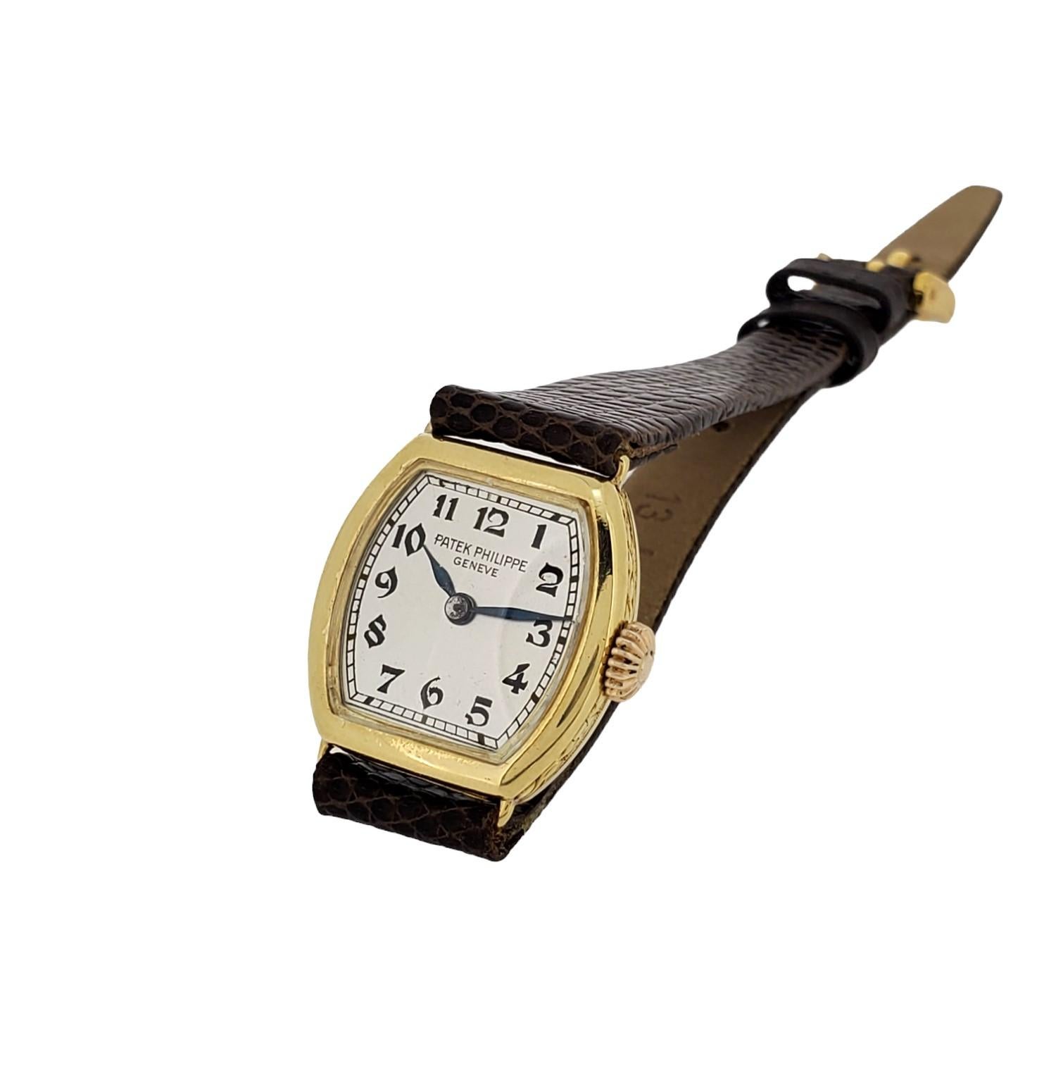 Patek Philippe 1928-1929 Early Cushion Ladies Watch, 18K, Breguet Dial Sold 1933 For Sale 2