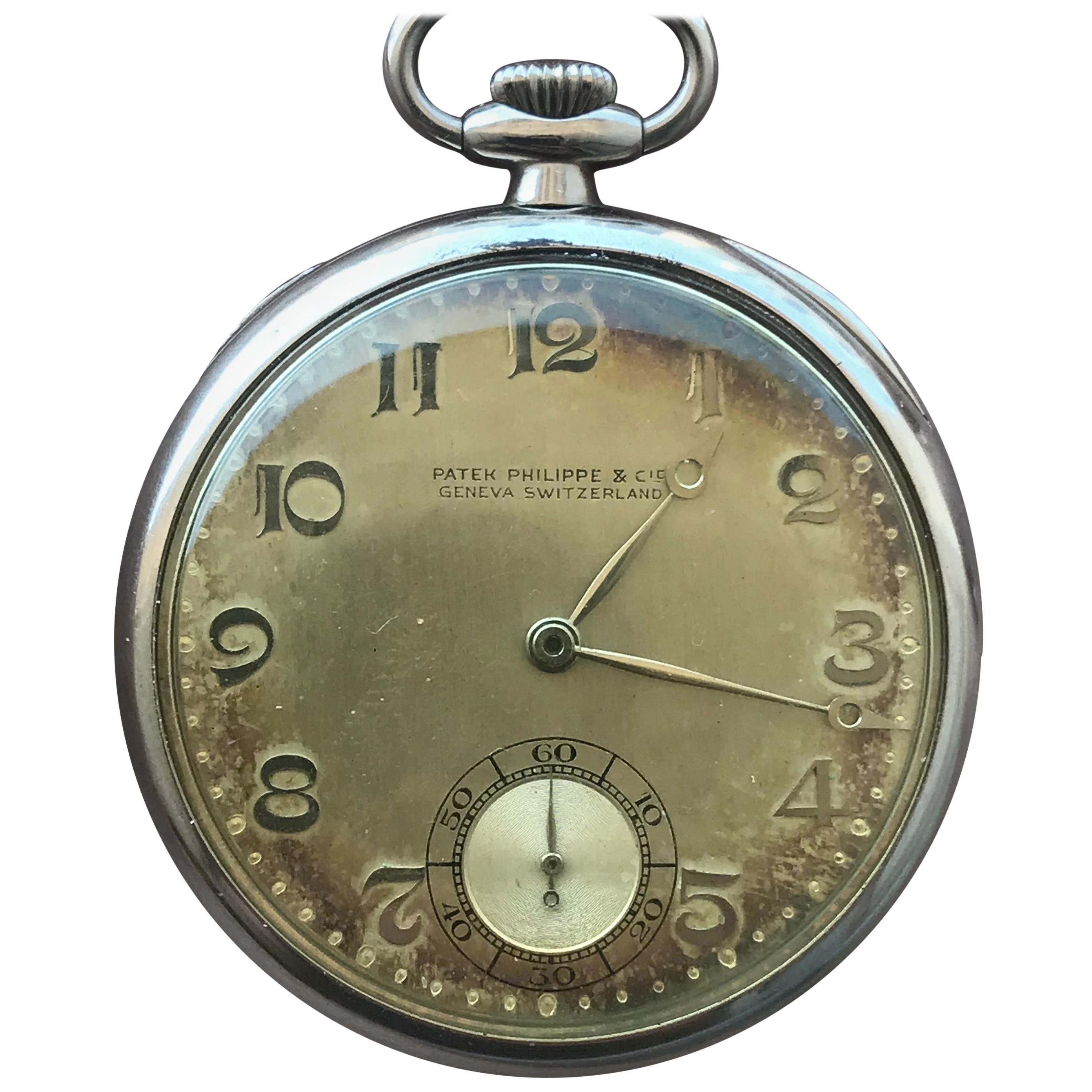 Patek Philippe 1933 Gents 18 Karat Gold Pocket Watch, Signed with Box and Papers For Sale