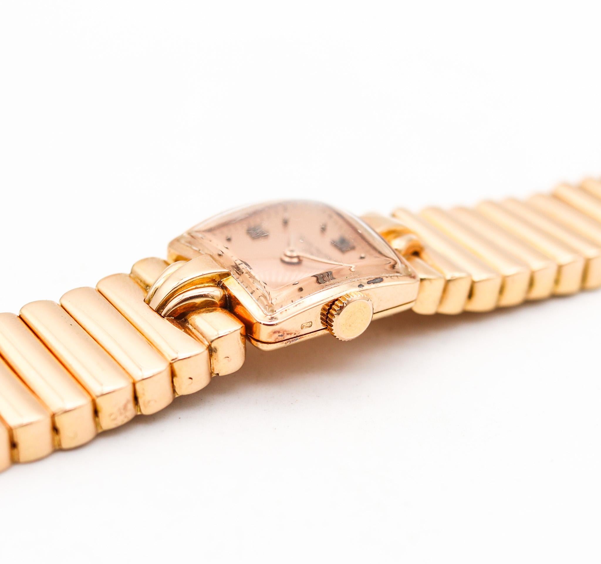 Patek Philippe 1942 Retro Modernist Bracelet Wristwatch In 18Kt Rose Gold 1