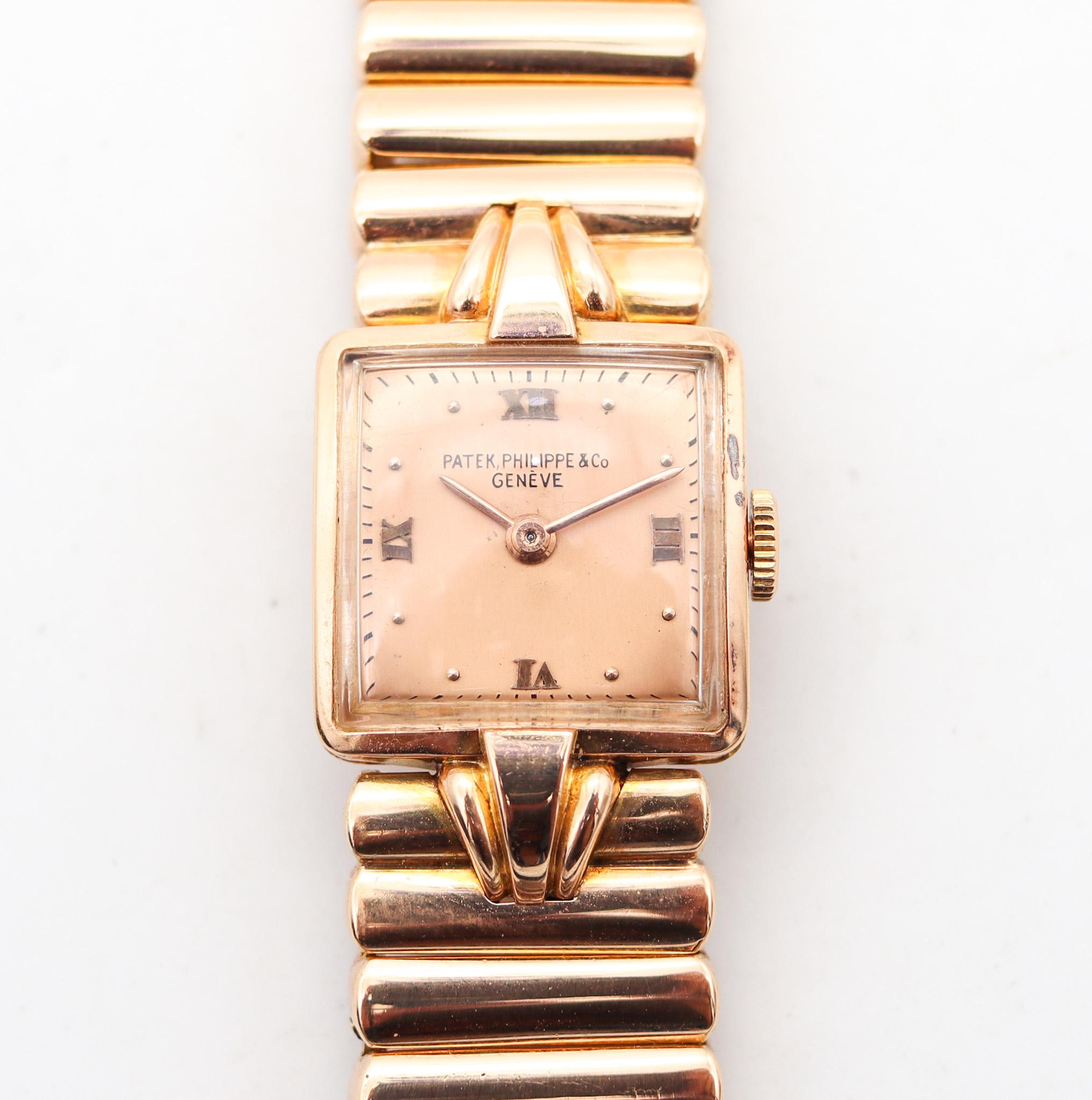 Patek Philippe 1942 Retro Modernist Bracelet Wristwatch In 18Kt Rose Gold 3