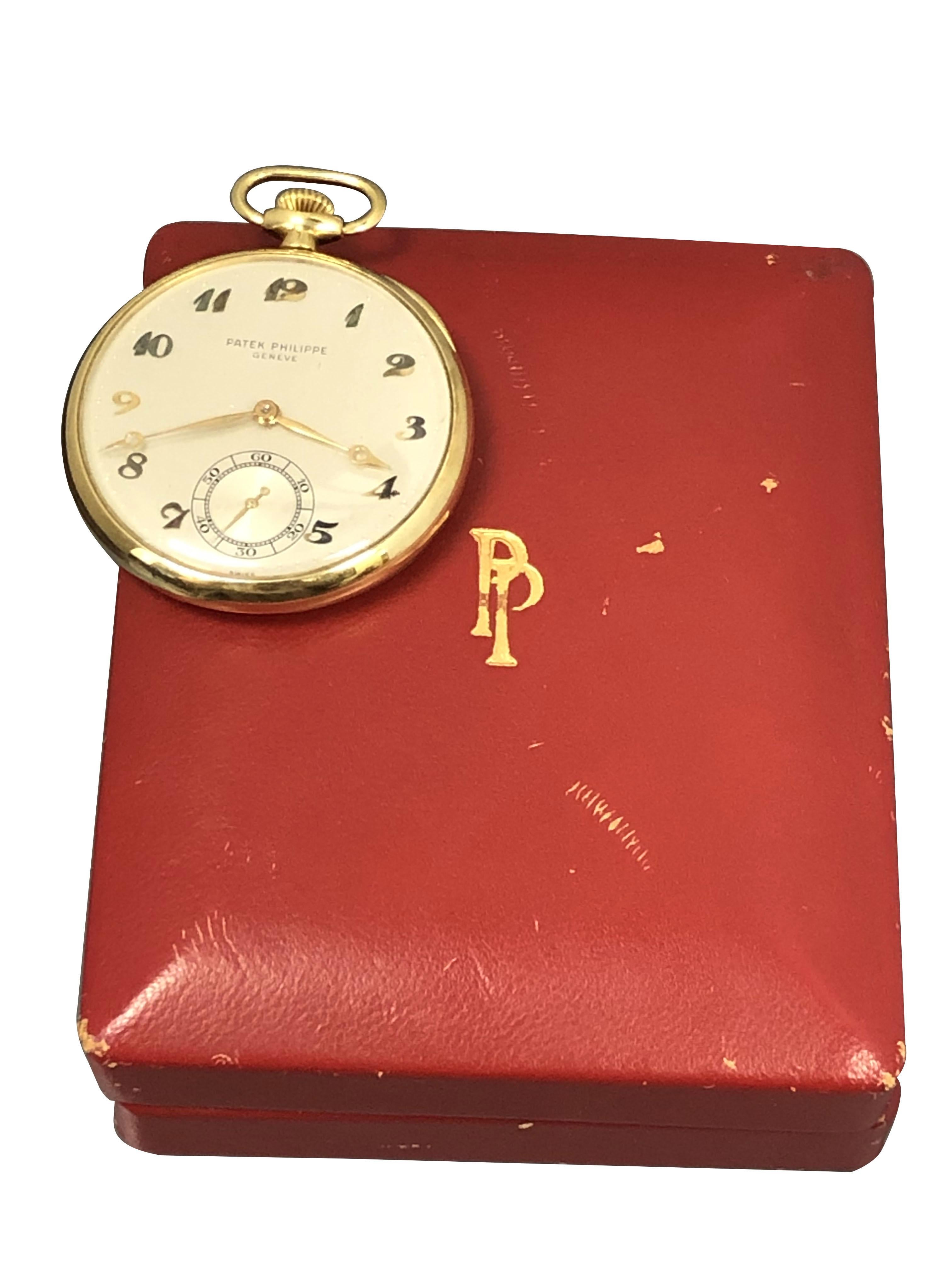 Patek Philippe 1950 Yellow Gold Pocket watch and Original Box 3