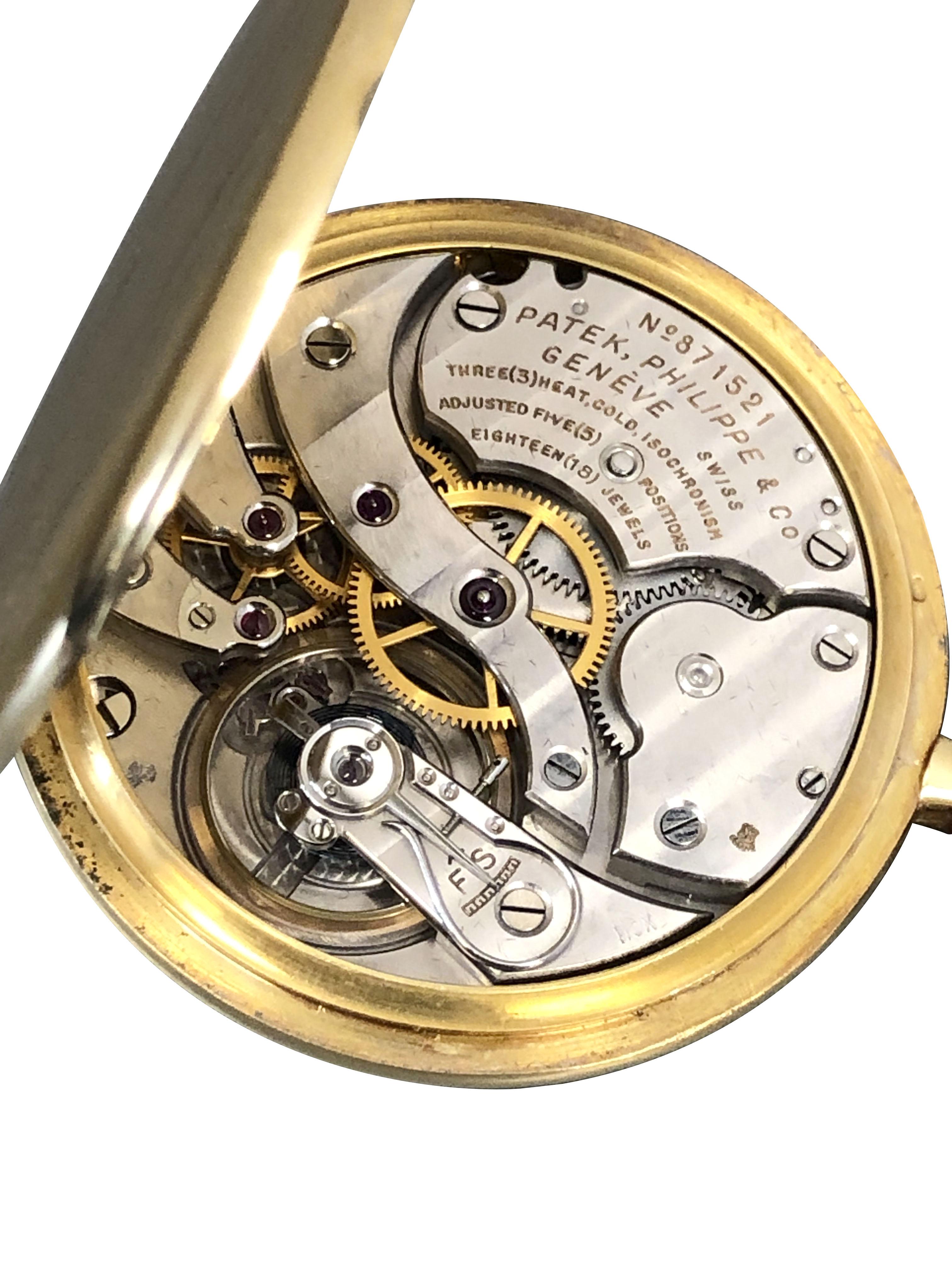 Women's or Men's Patek Philippe 1950 Yellow Gold Pocket watch and Original Box