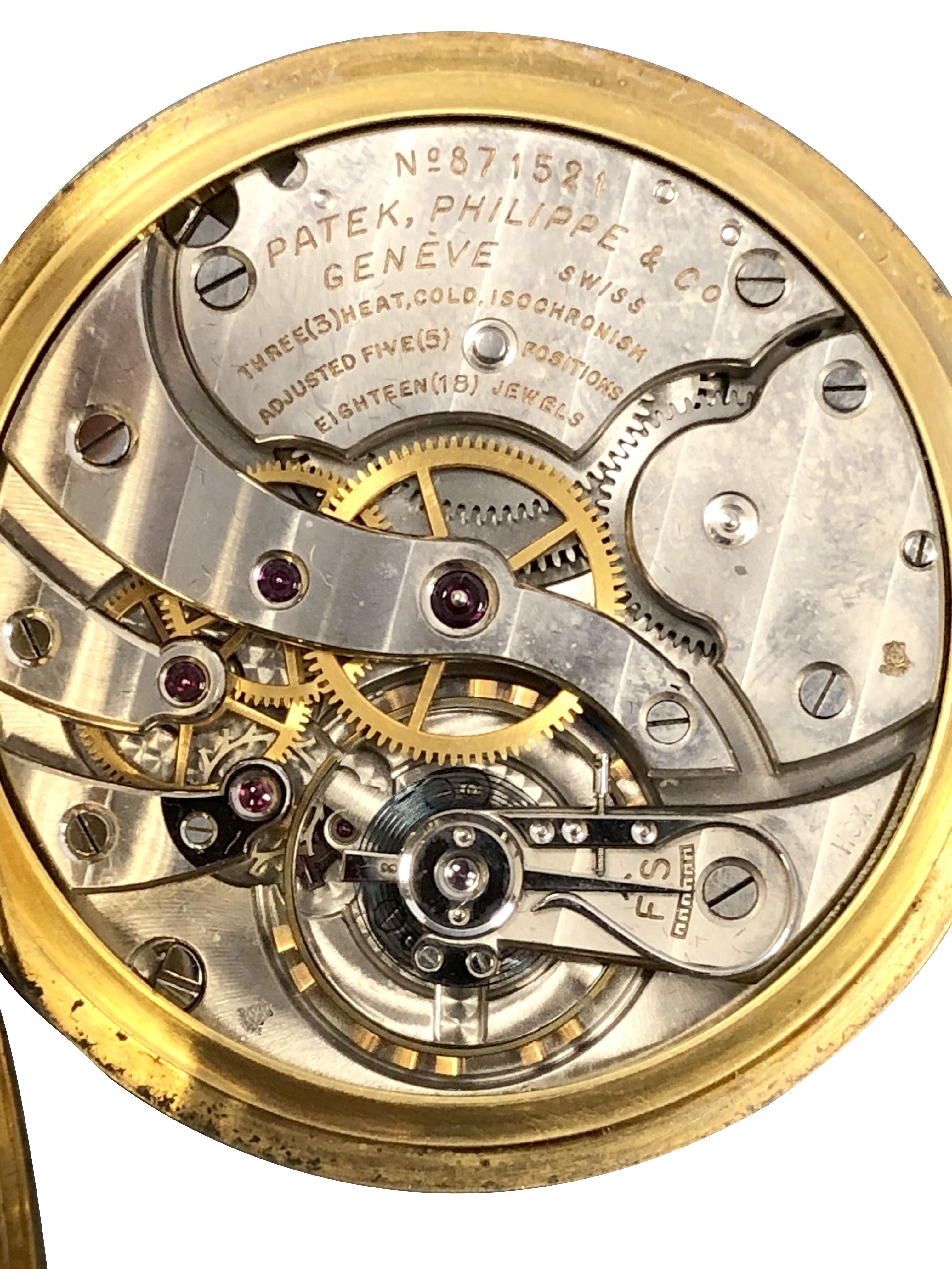 Patek Philippe 1950 Yellow Gold Pocket watch and Original Box 1
