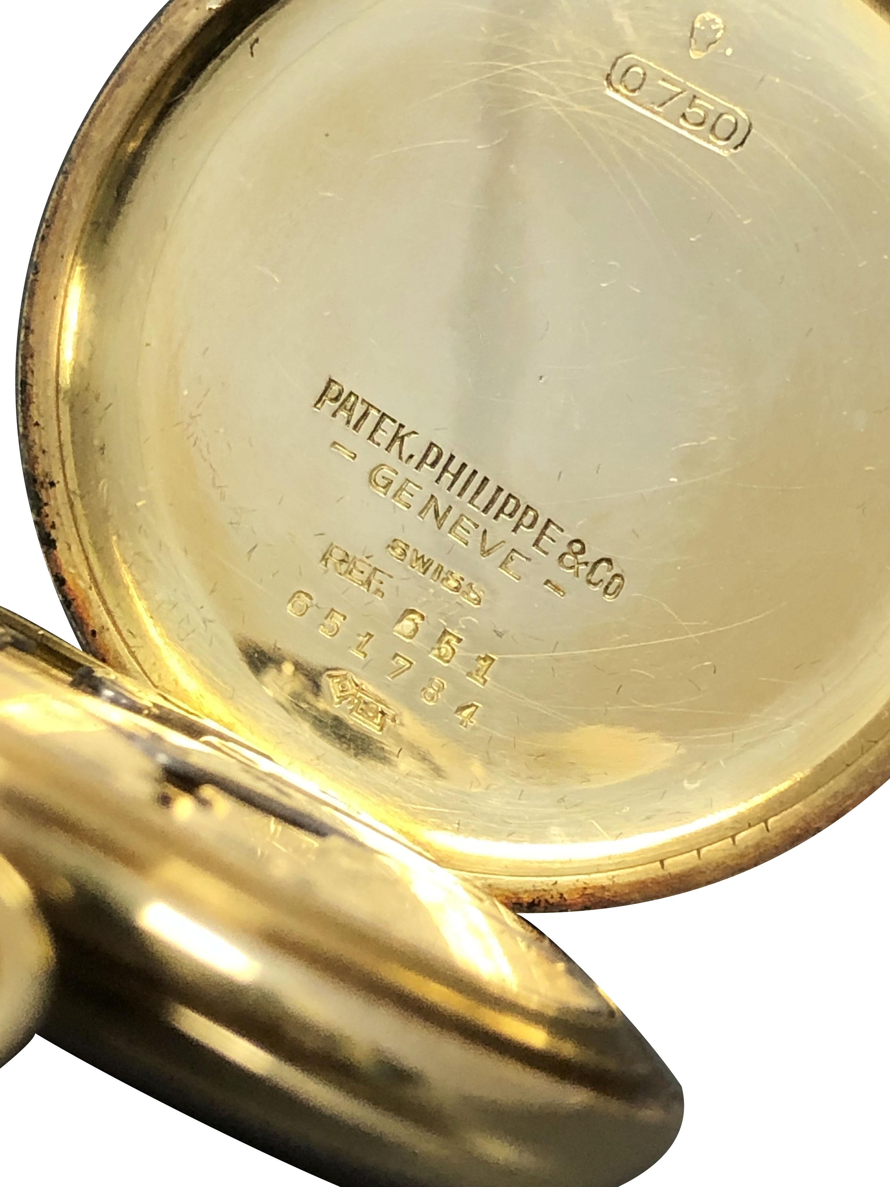Patek Philippe 1950 Yellow Gold Pocket watch and Original Box 2