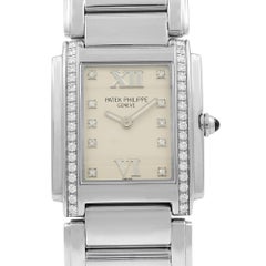 Patek Philippe 24 Diamond Steel Quartz Ladies Watch 4910-10A-011
