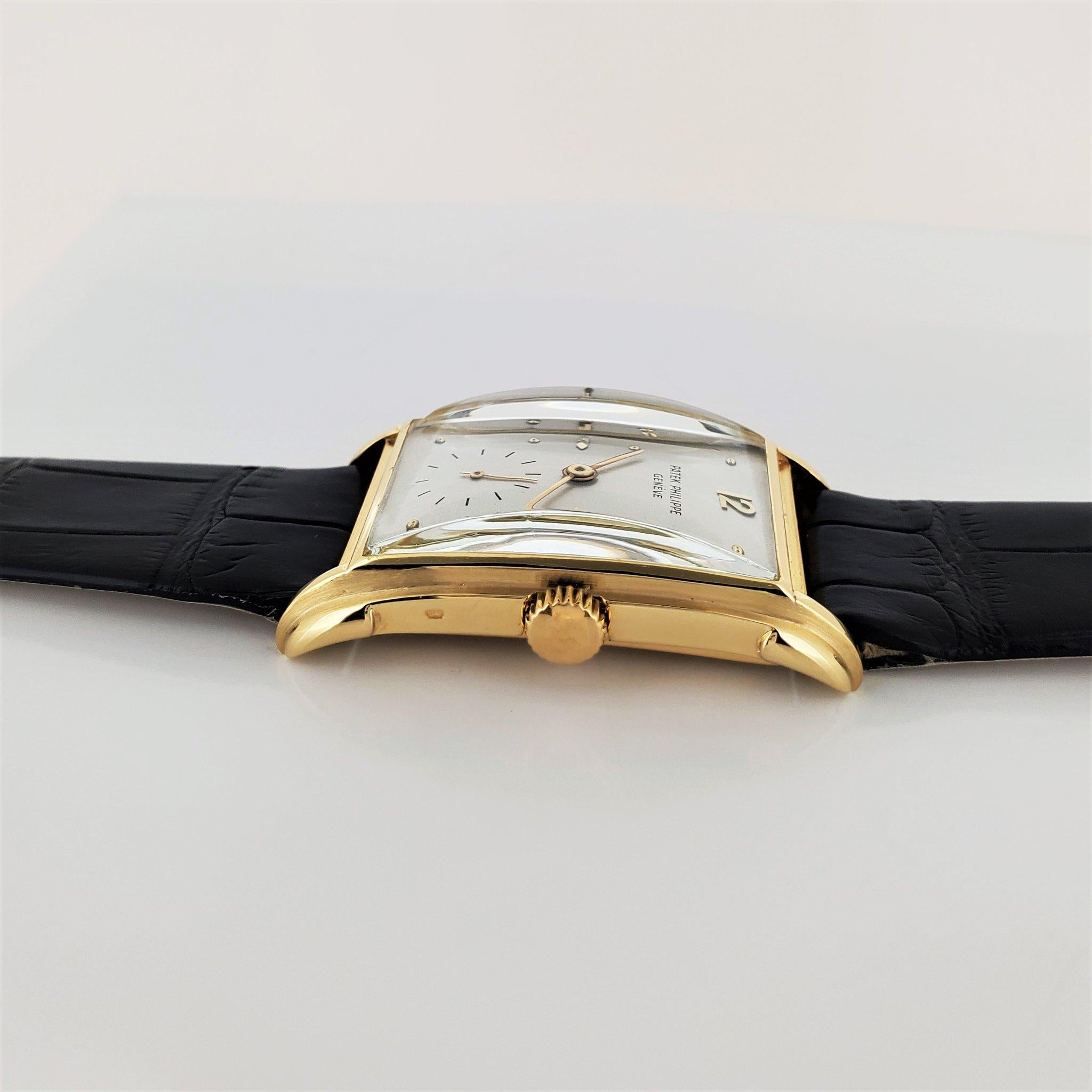 Patek Philippe 2417J Curved Domed Rectangular Watch In Excellent Condition In Santa Monica, CA