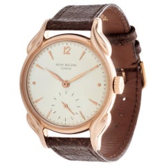 Patek Philippe 2431R Retro Rose Gold Watch, Fancy Flame Lugs, circa 1948