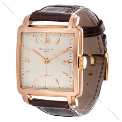Patek Philippe 2436R Rose Gold Stepped Square Watch Circa 1952