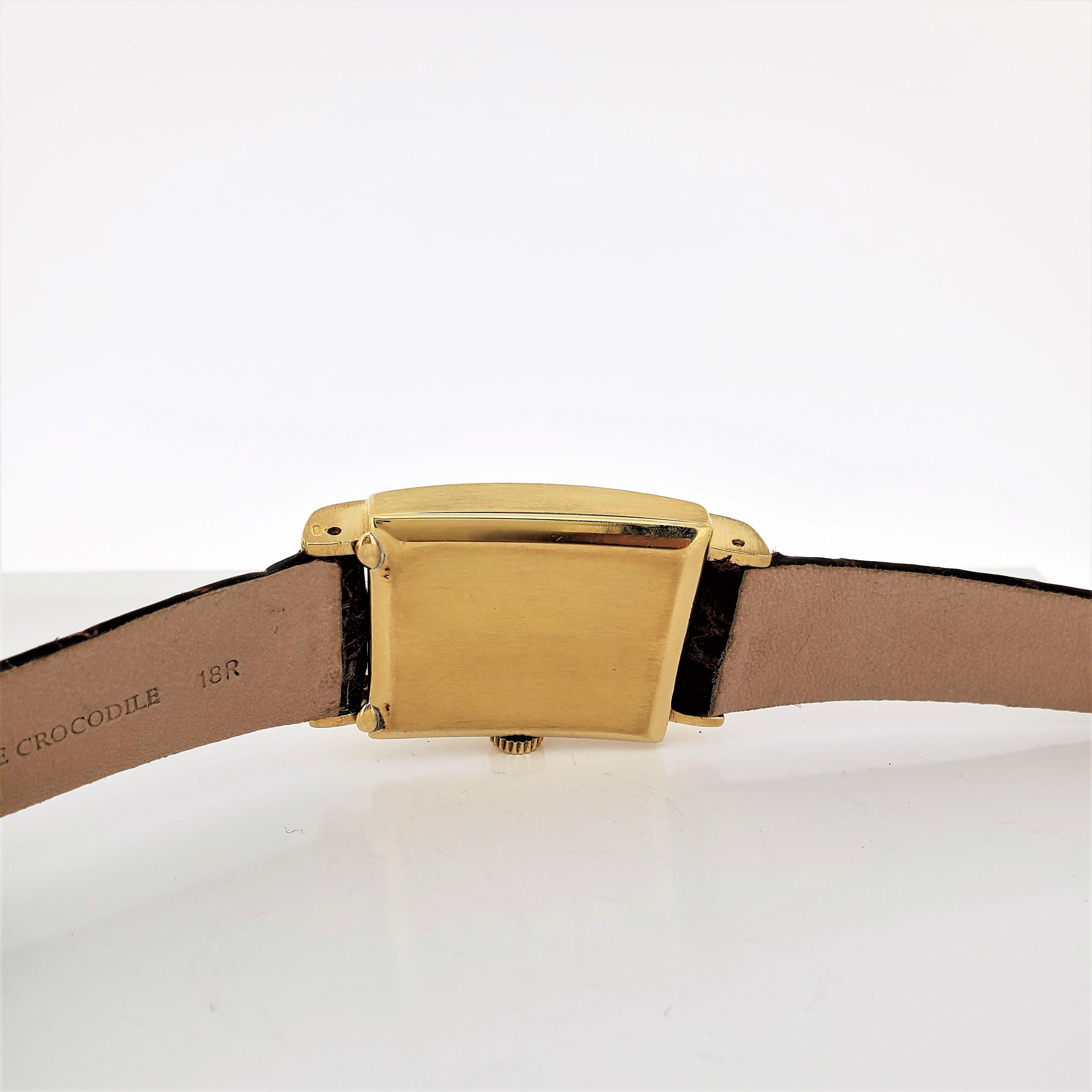 Rechteckige Uhr 2443J von Patek Philippe, um 1953 im Zustand „Hervorragend“ im Angebot in Santa Monica, CA