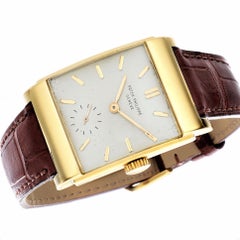 Patek Philippe 2479J Curved Domed Rectangular Watch with Stepped Case Circa 1950