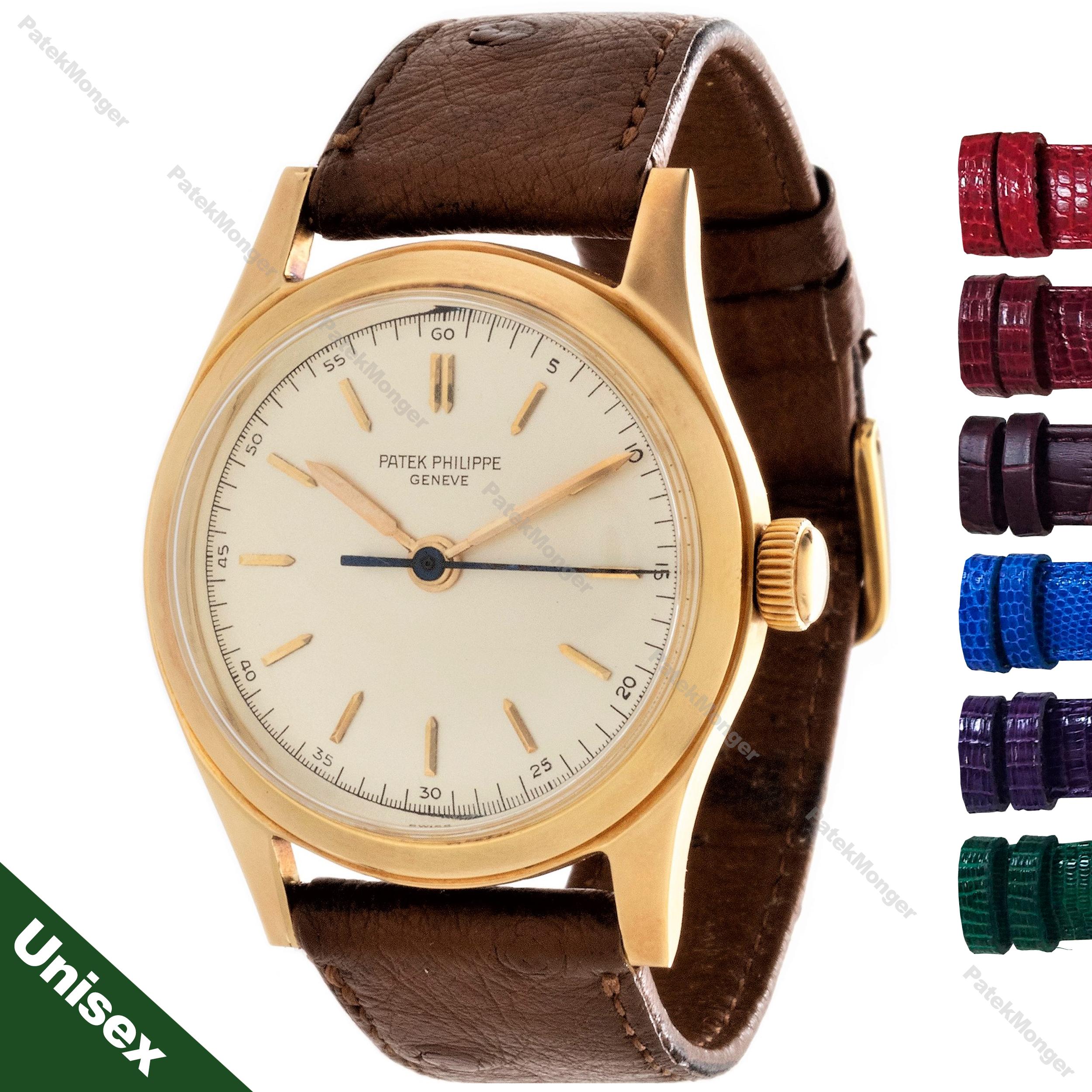 Introduction:
This Patek Philippe 2483J 33mm Calatrava watch features a center sweep second hand, water resistant case, 27 SC caliber movement #701987 and 18K yellow gold case #674861.  Multiple strap options are available.

Date & Paperwork: 
The