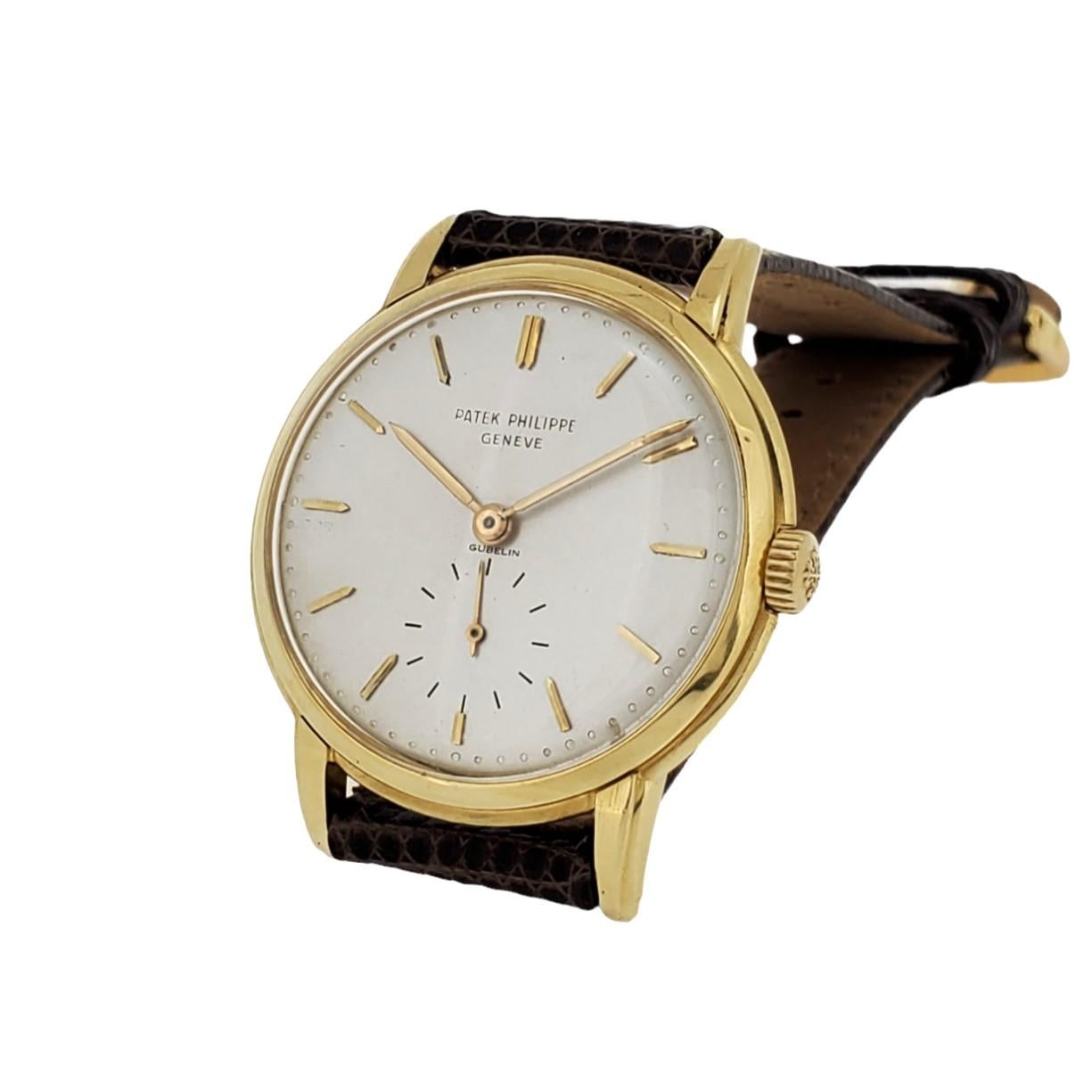 Modern Patek Philippe 2484J 32mm Disco Volante Calatrava Watch, Circa 1957