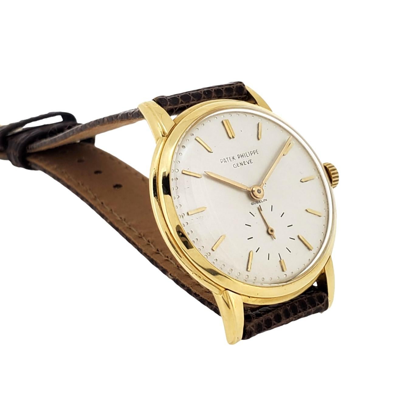 Patek Philippe 2484J 32mm Disco Volante Calatrava Watch, Circa 1957 In Excellent Condition In Santa Monica, CA