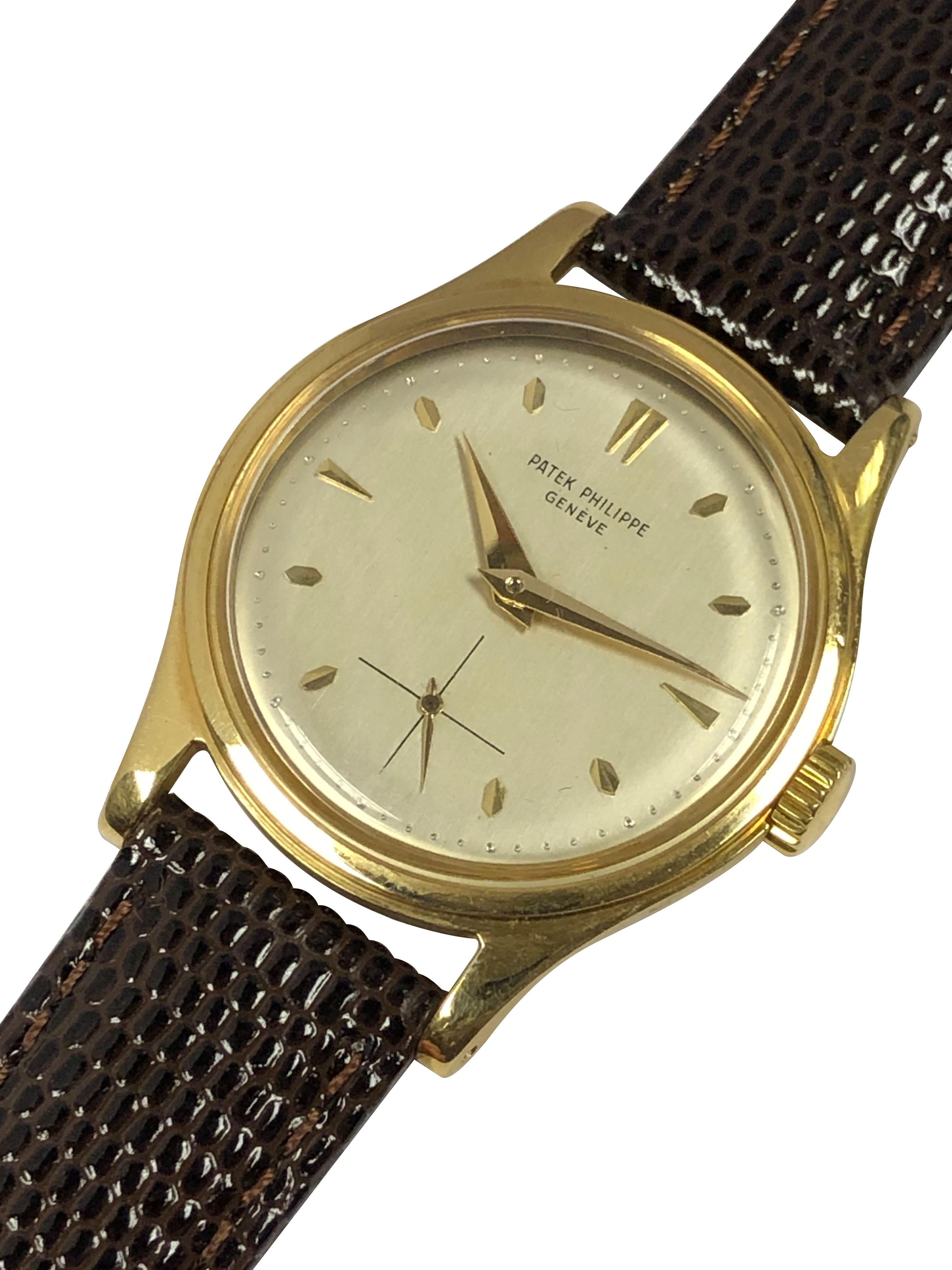  Patek Philippe 2509 Or jaune Montre-bracelet mécanique étanche des années 1950 Unisexe 