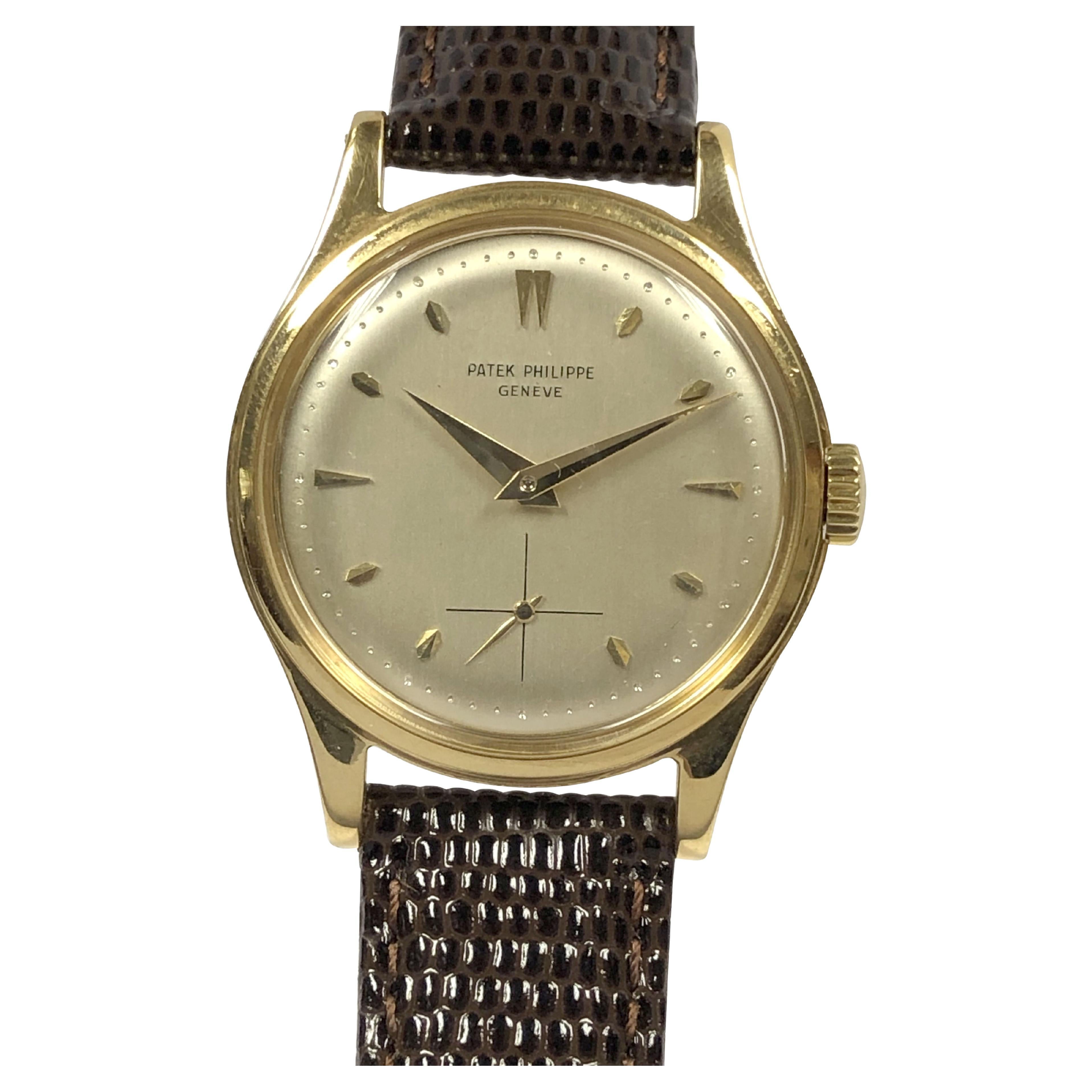 Patek Philippe 2509 Yellow Gold Waterproof Mechanical 1950s Wrist Watch