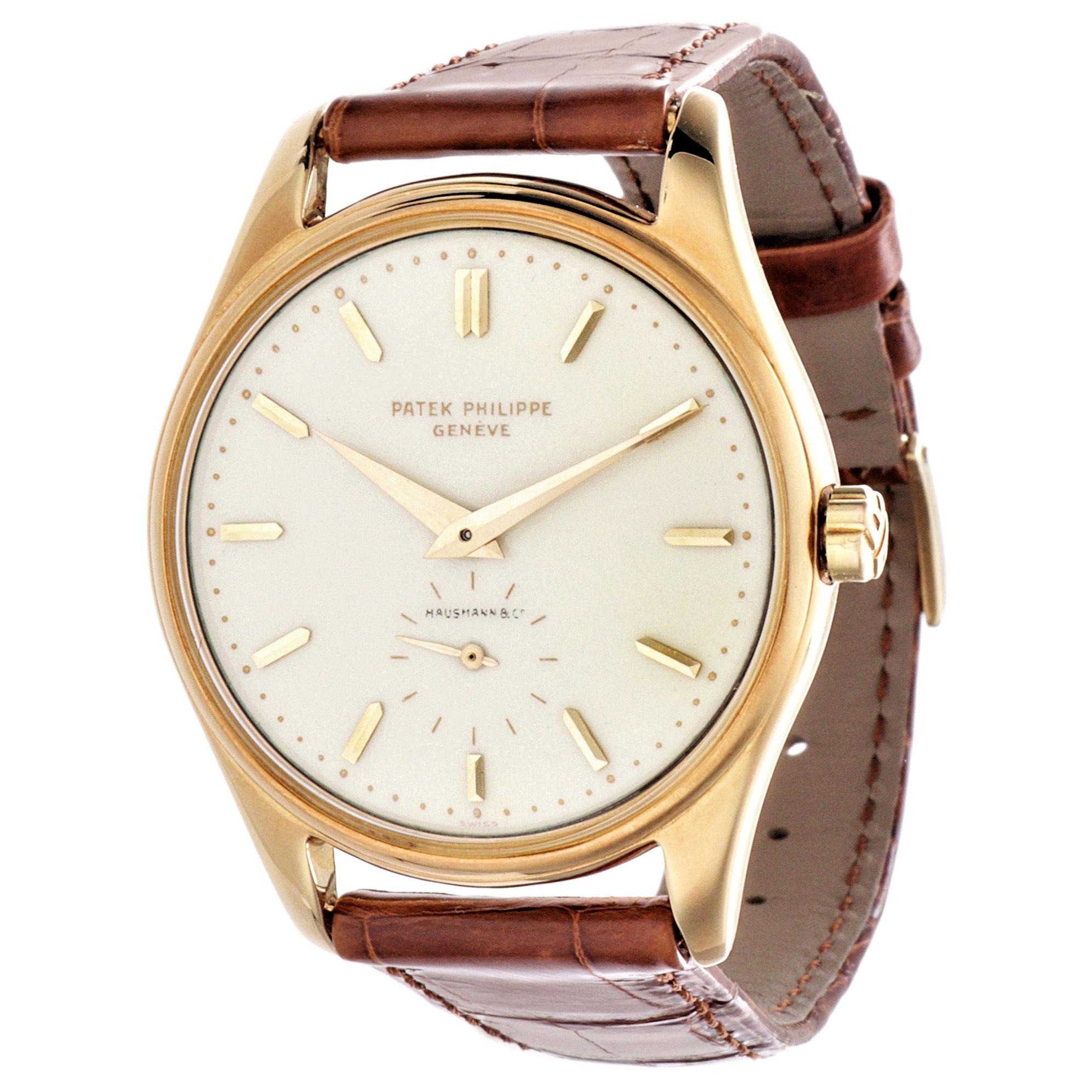 Patek Philippe 2526J 1st Automatic Calatrava Watch circa 1956 "Hausmann" Rome For Sale