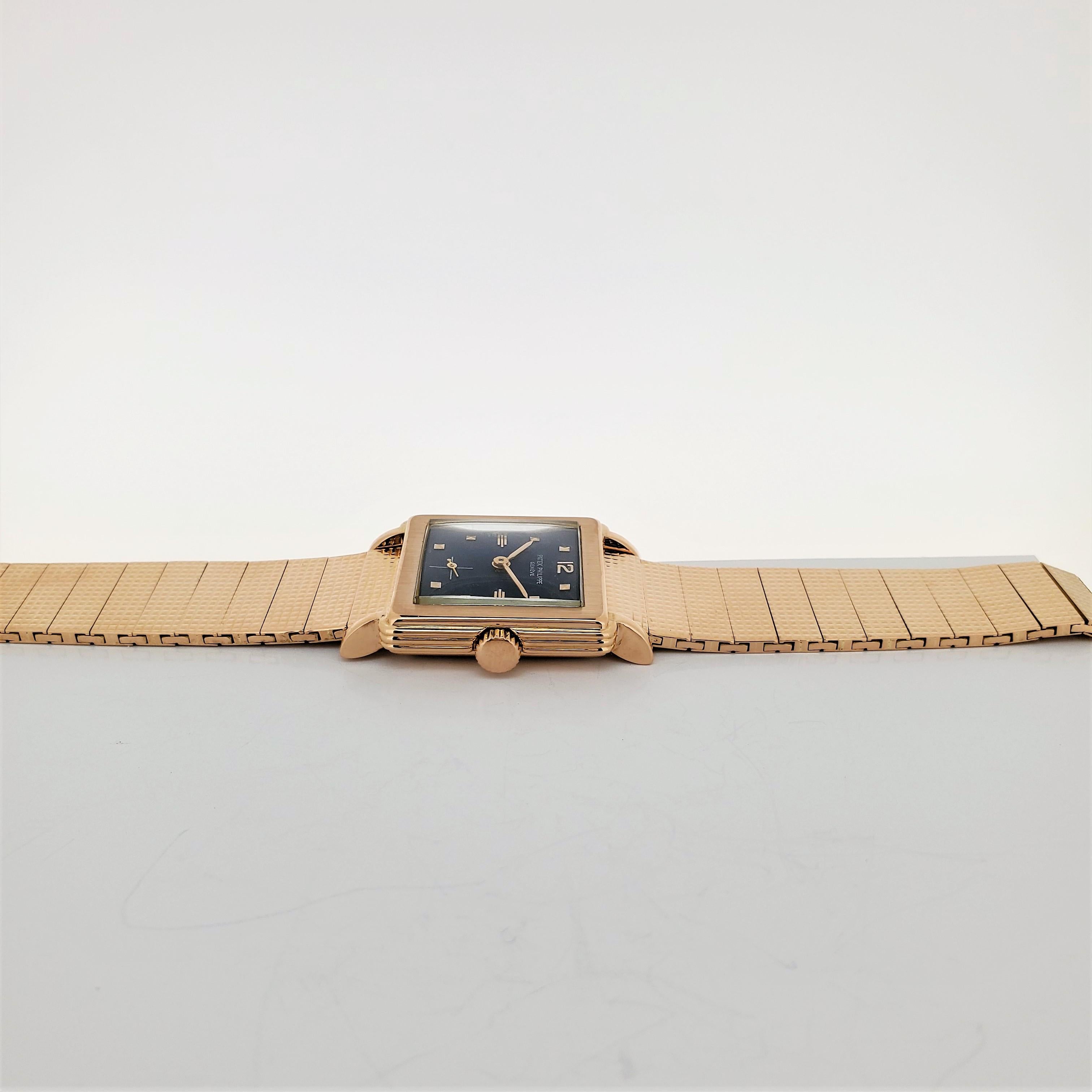 Women's or Men's Patek Philippe 2529R Vintage Rose Gold Bracelet Watch, circa 1953