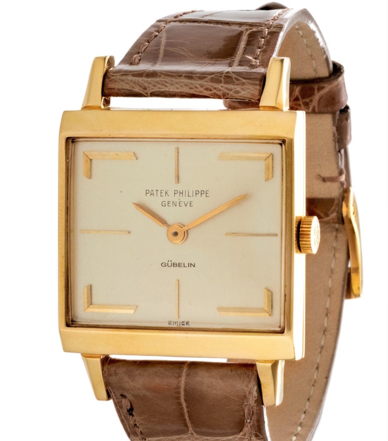 Patek Philippe 3406J Vintage Square Watch with Hermes Style Dial, circa ...