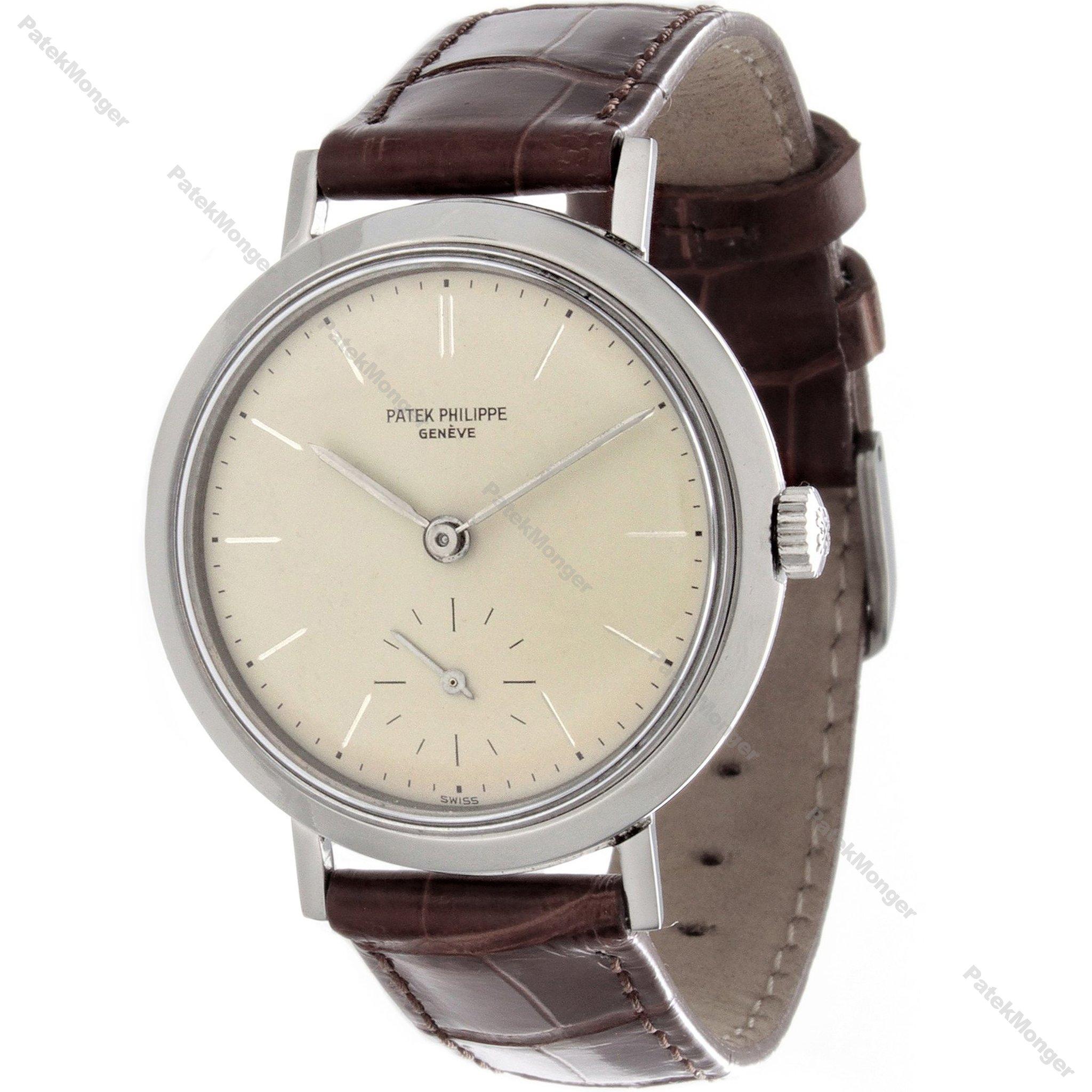 Patek Philippe 3419A Montre Calatrava en acier inoxydable Excellent état - En vente à Santa Monica, CA