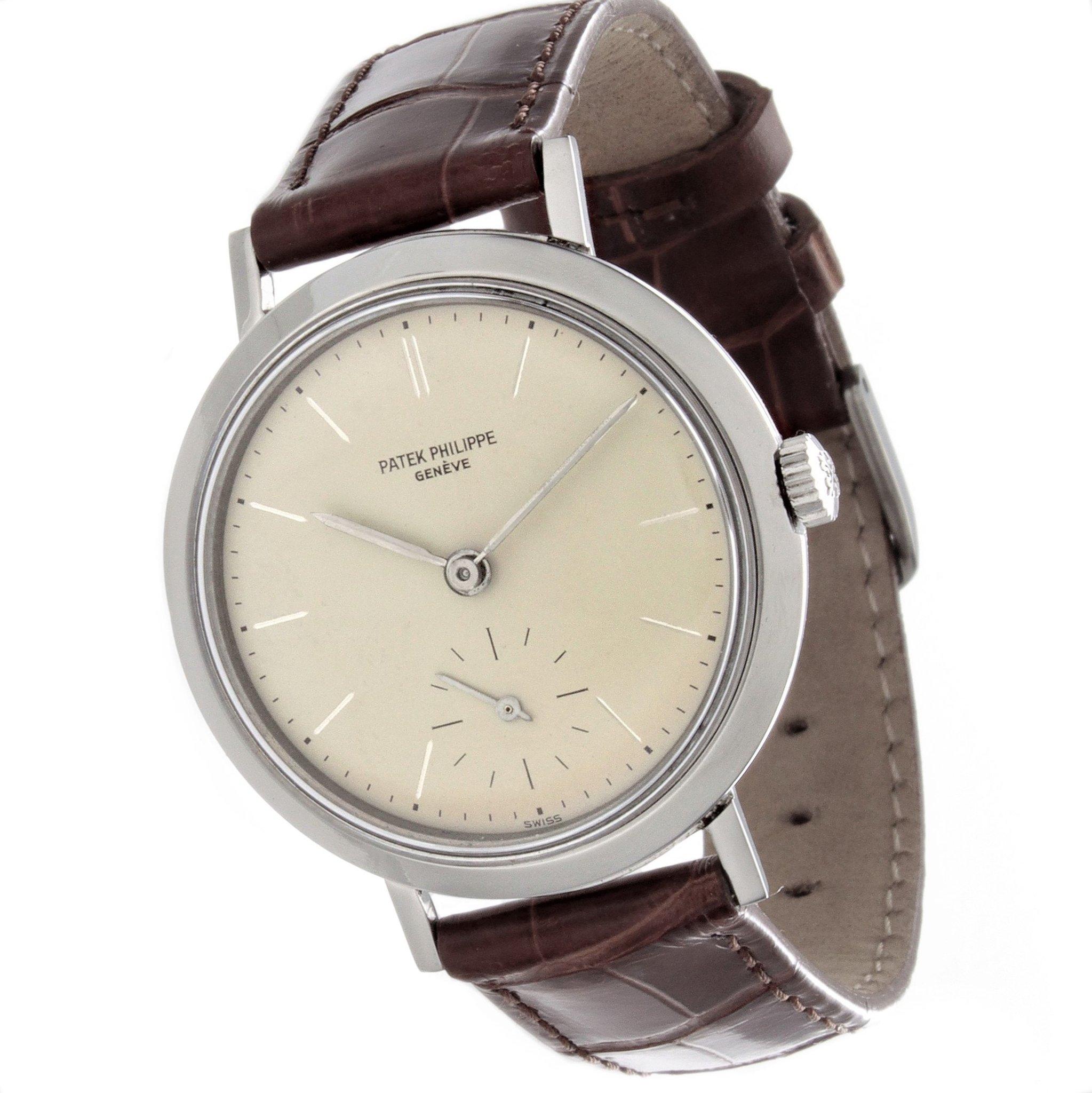 Patek Philippe 3419A Montre Calatrava en acier inoxydable Unisexe en vente