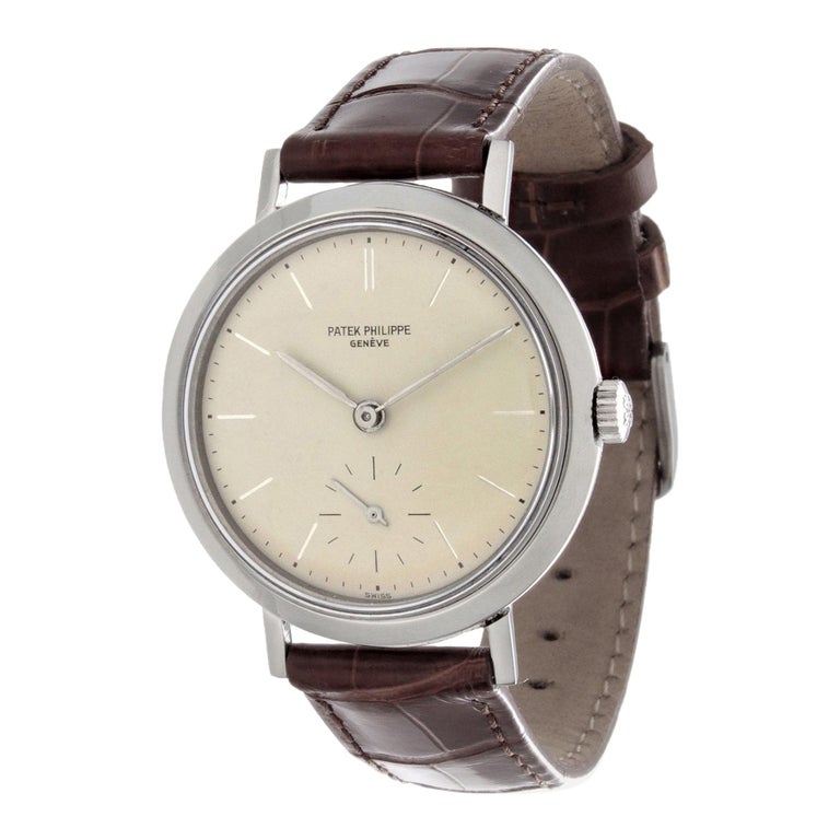 Patek Philippe 3419A Montre Calatrava en acier inoxydable En vente sur  1stDibs