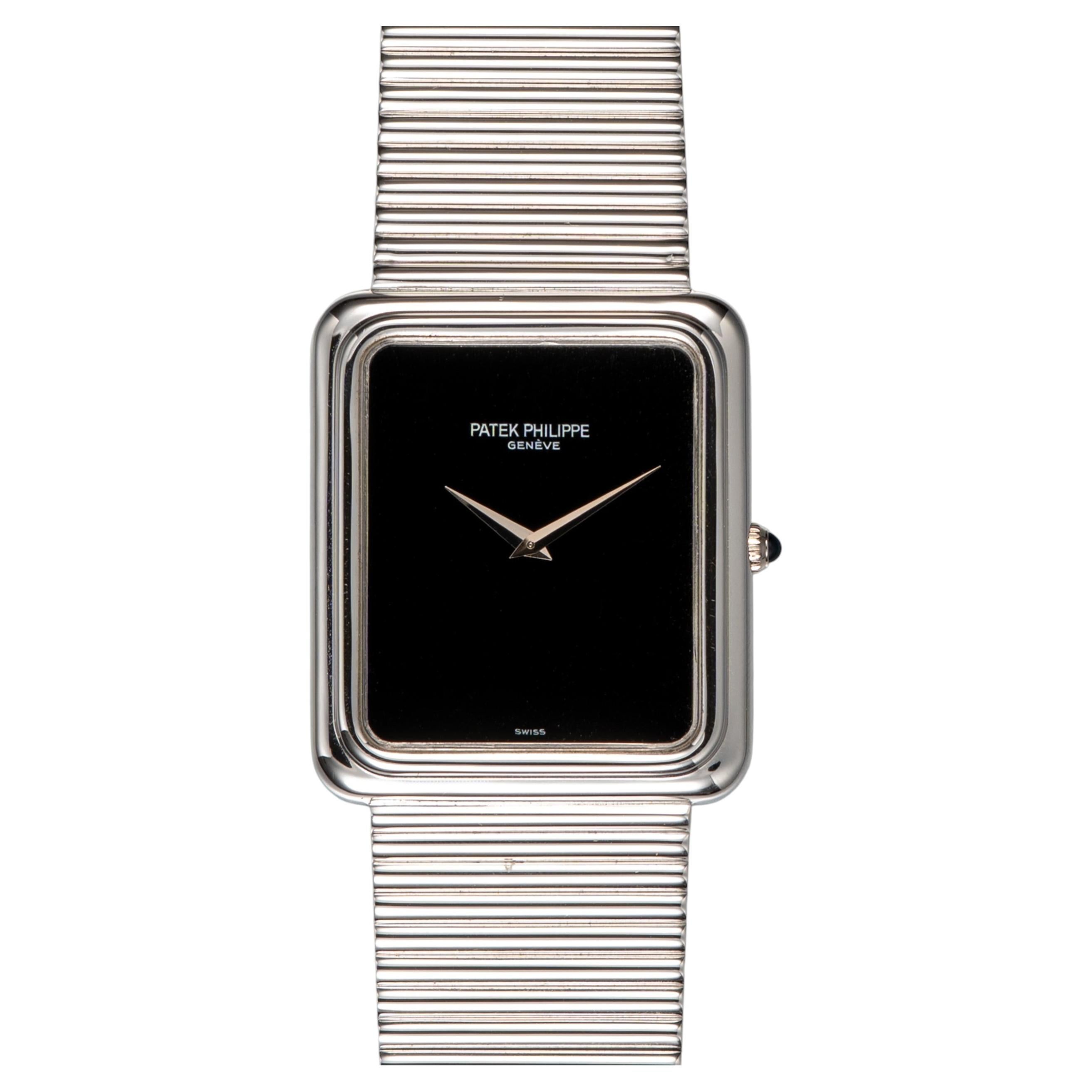 Patek Philippe 3649 Onyx Dial 18k WG Manual Winding 1970s