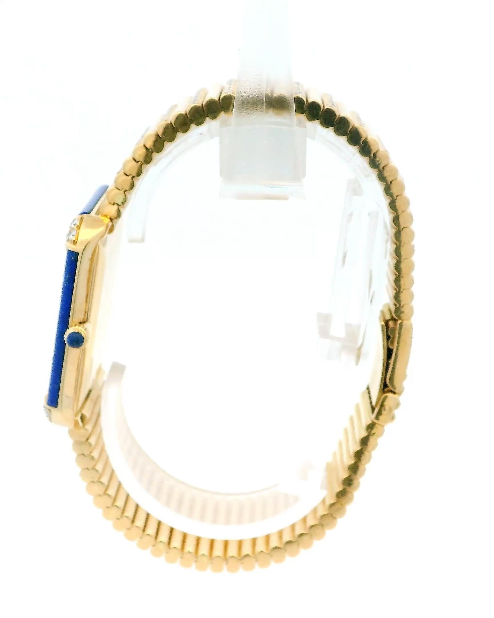 Men's Patek Philippe 3727/3 Lapis Diamond Case Pave Bracelet Watch W/Archive For Sale