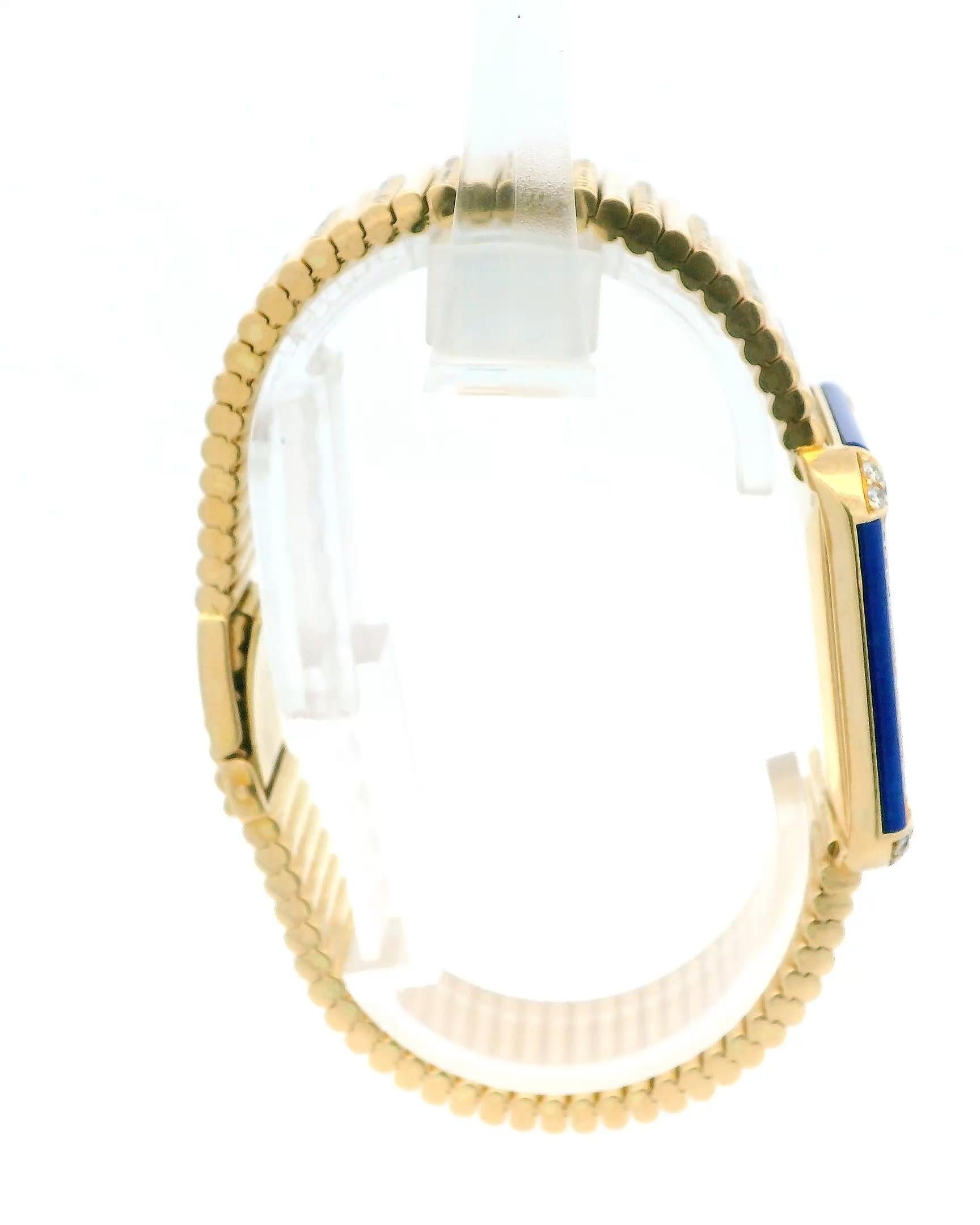 Patek Philippe 3727/3 Lapis Diamond Case Pave Bracelet Watch W/Archive For Sale 3