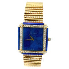 Patek Philippe 3727/3 Lapis Diamond Case Pave Bracelet Watch W/Archive Patek Philippe 3727/3 Lapis Diamond Case Pave Bracelet Watch W/Archive