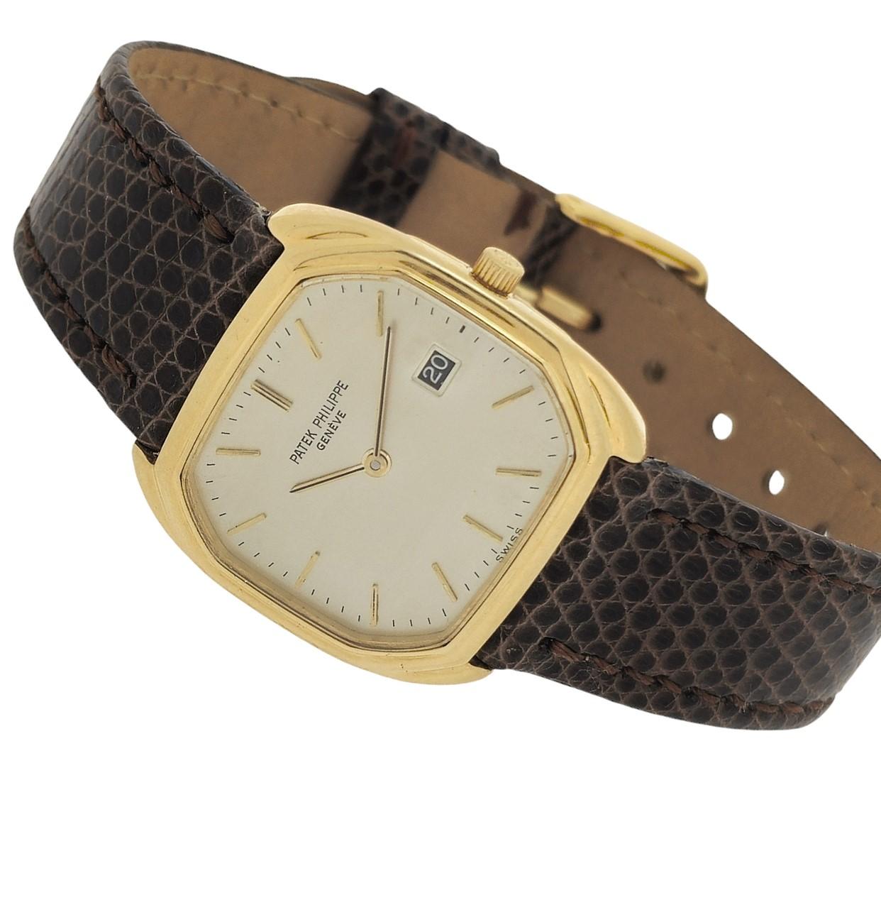 Patek Philippe 3761J Vintage Mid size Unisex Quartz Cushion watch Circa 1980's For Sale 7