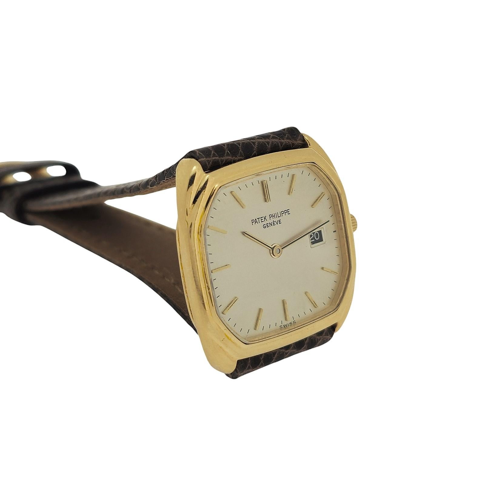 Patek Philippe 3761J Vintage Mid size Unisex Quartz Cushion watch Circa 1980's For Sale 1