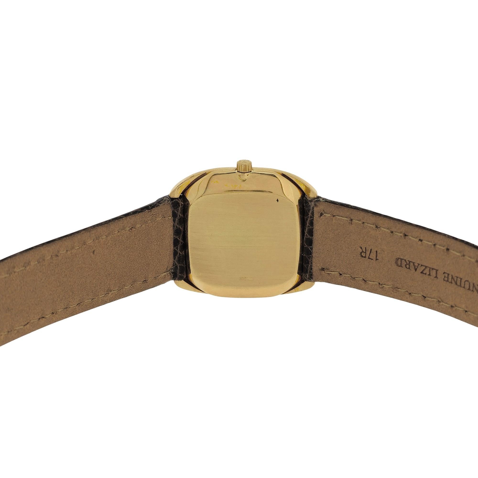Patek Philippe 3761J Vintage Mid size Unisex Quartz Cushion watch Circa 1980's For Sale 4