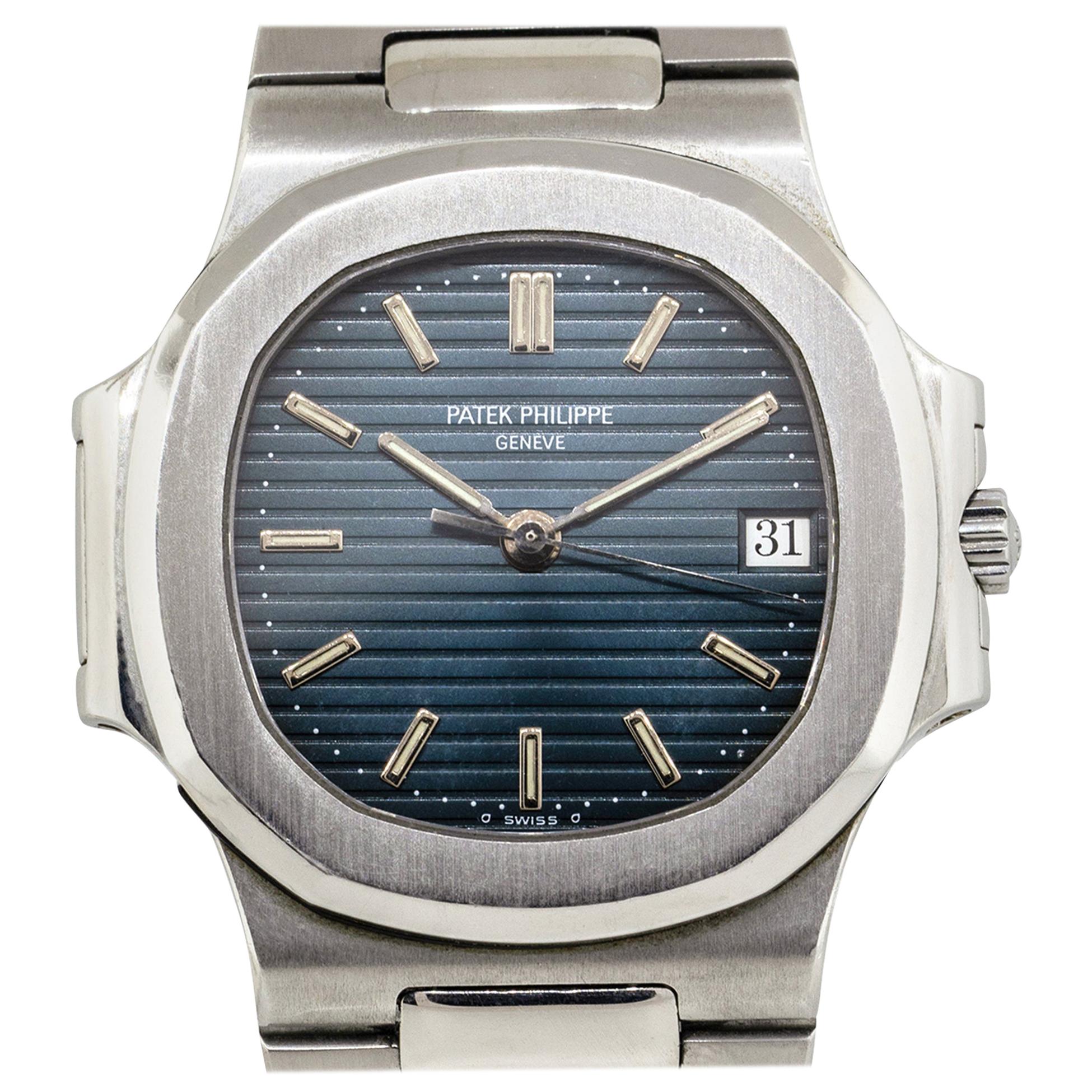 Patek Philippe 3800/001 Nautilus Blue Dial Watch